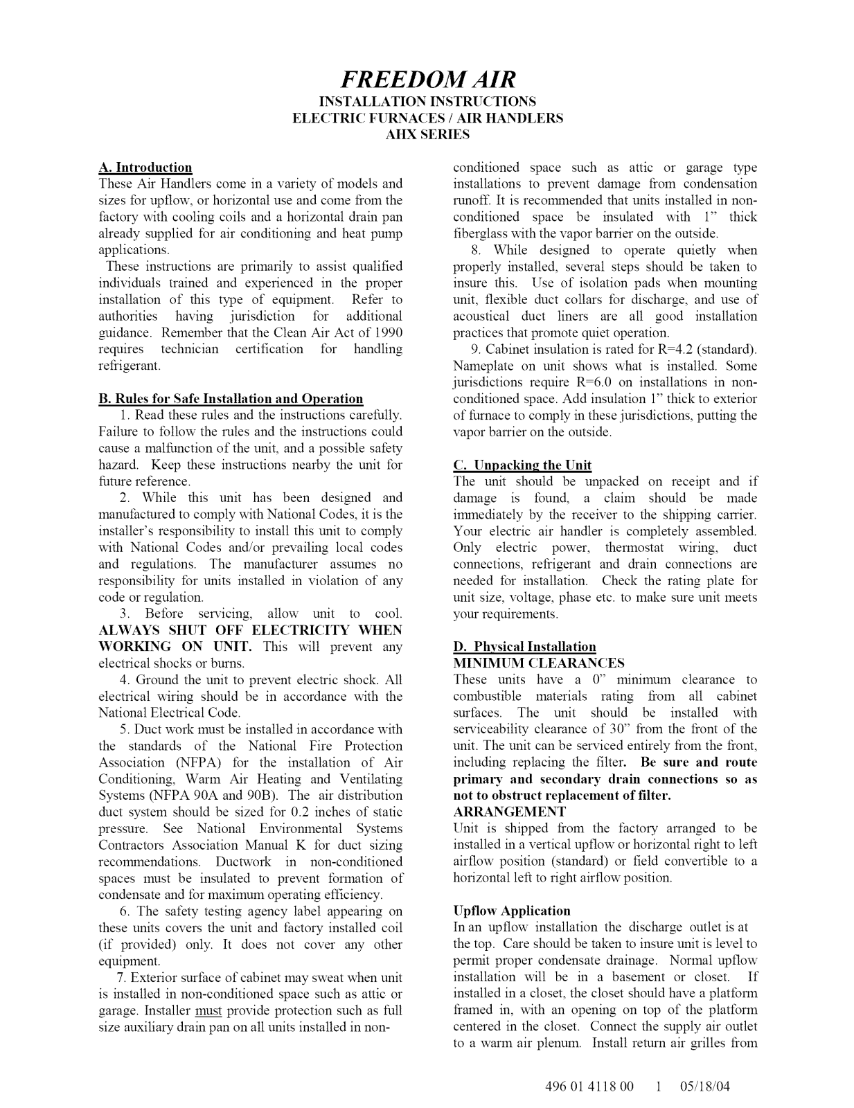 ICP AHX3600A1, AHX6000A1 Installation Guide - ManualMachine.com