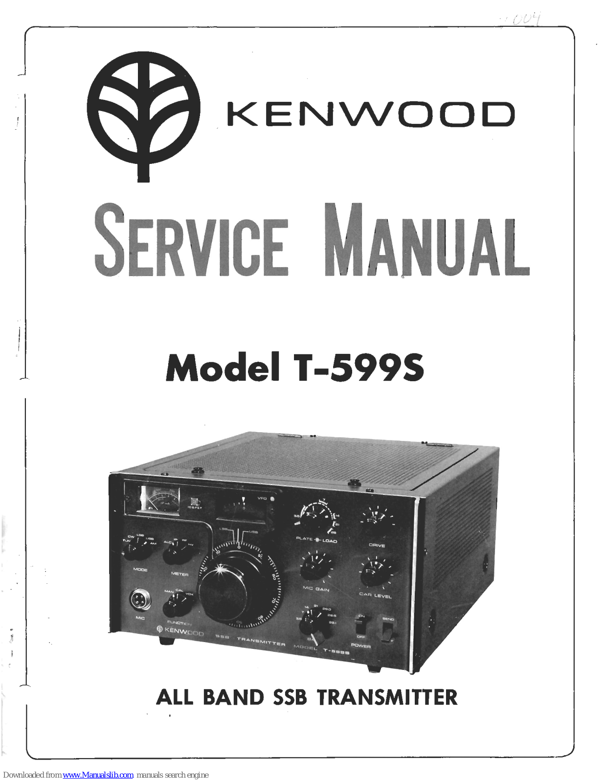 Kenwood T-599S Service Manual