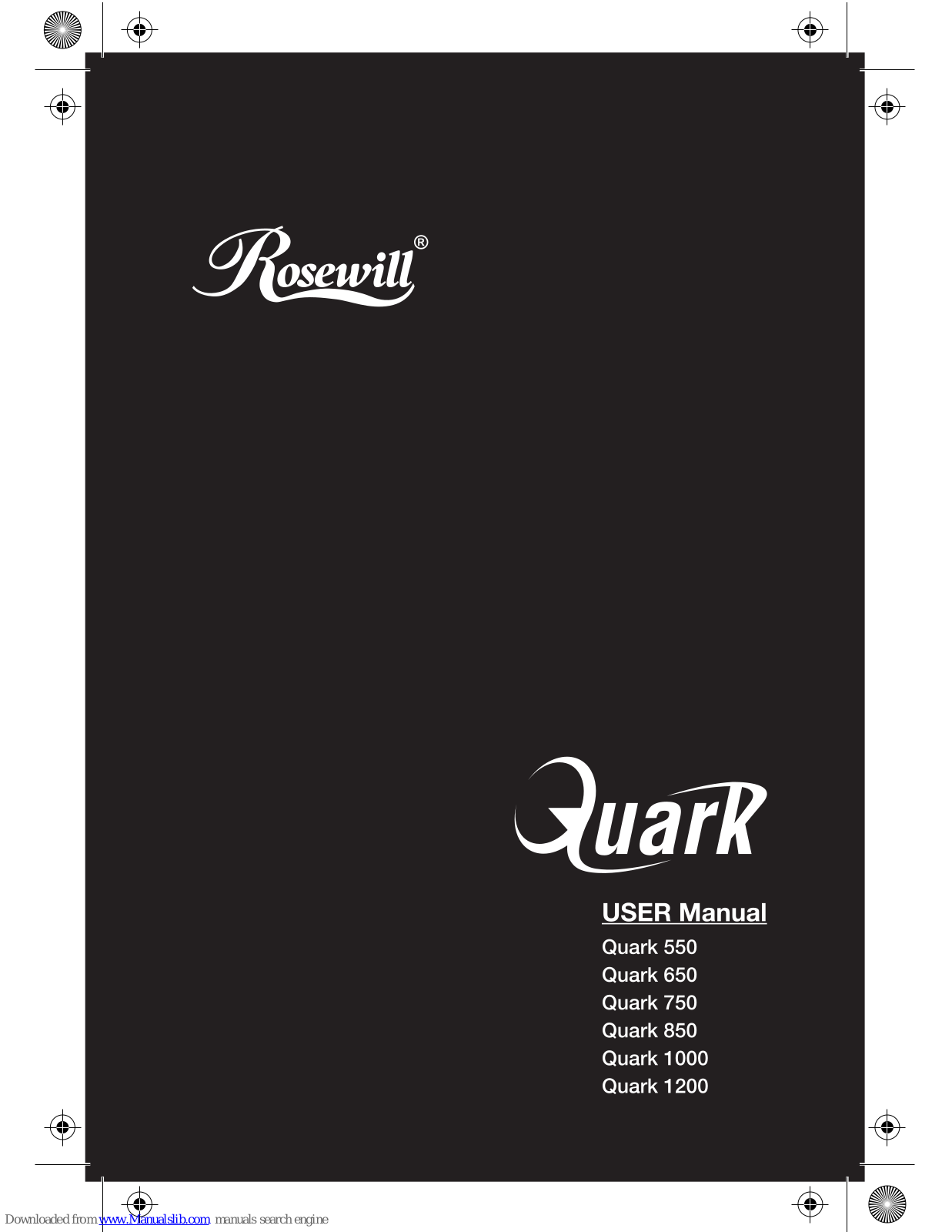 Rosewill Quark 550, Quark 650, Quark 750, Quark 850, Quark 1000 User Manual