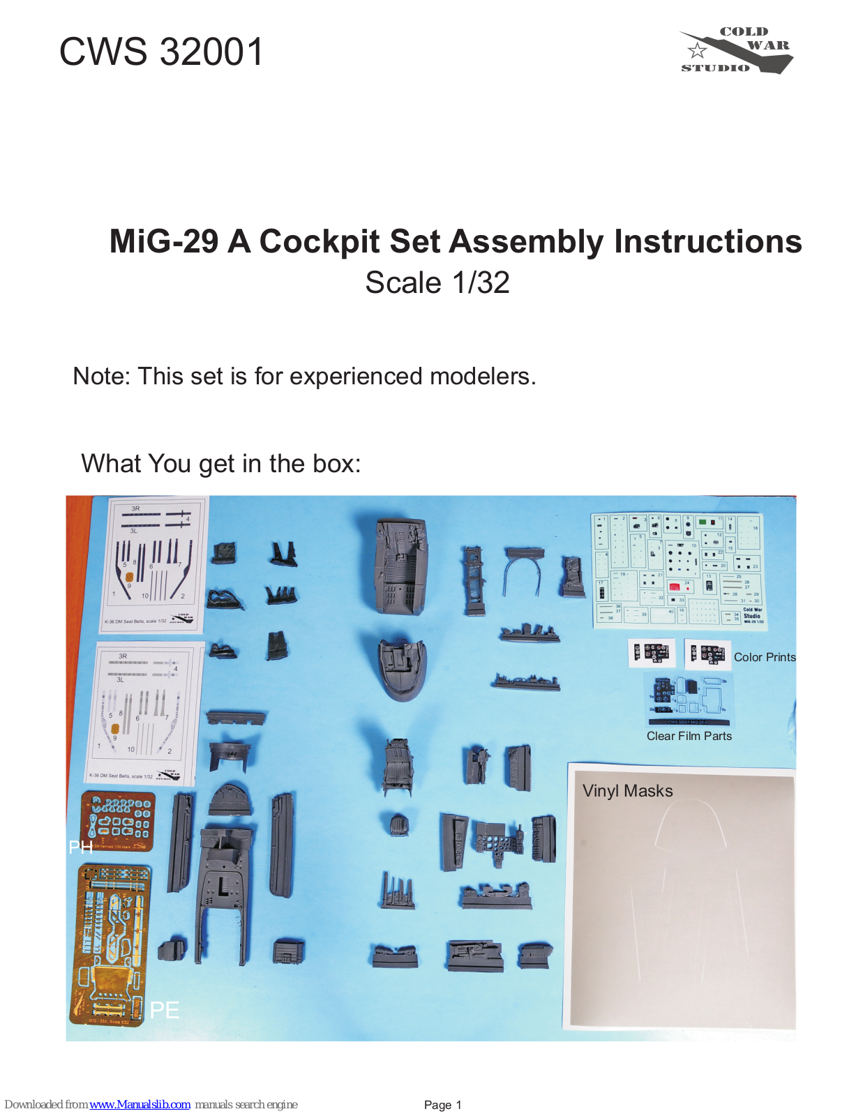 Cold War Studio CWS 32001 Assembly Instructions Manual - ManualMachine.com
