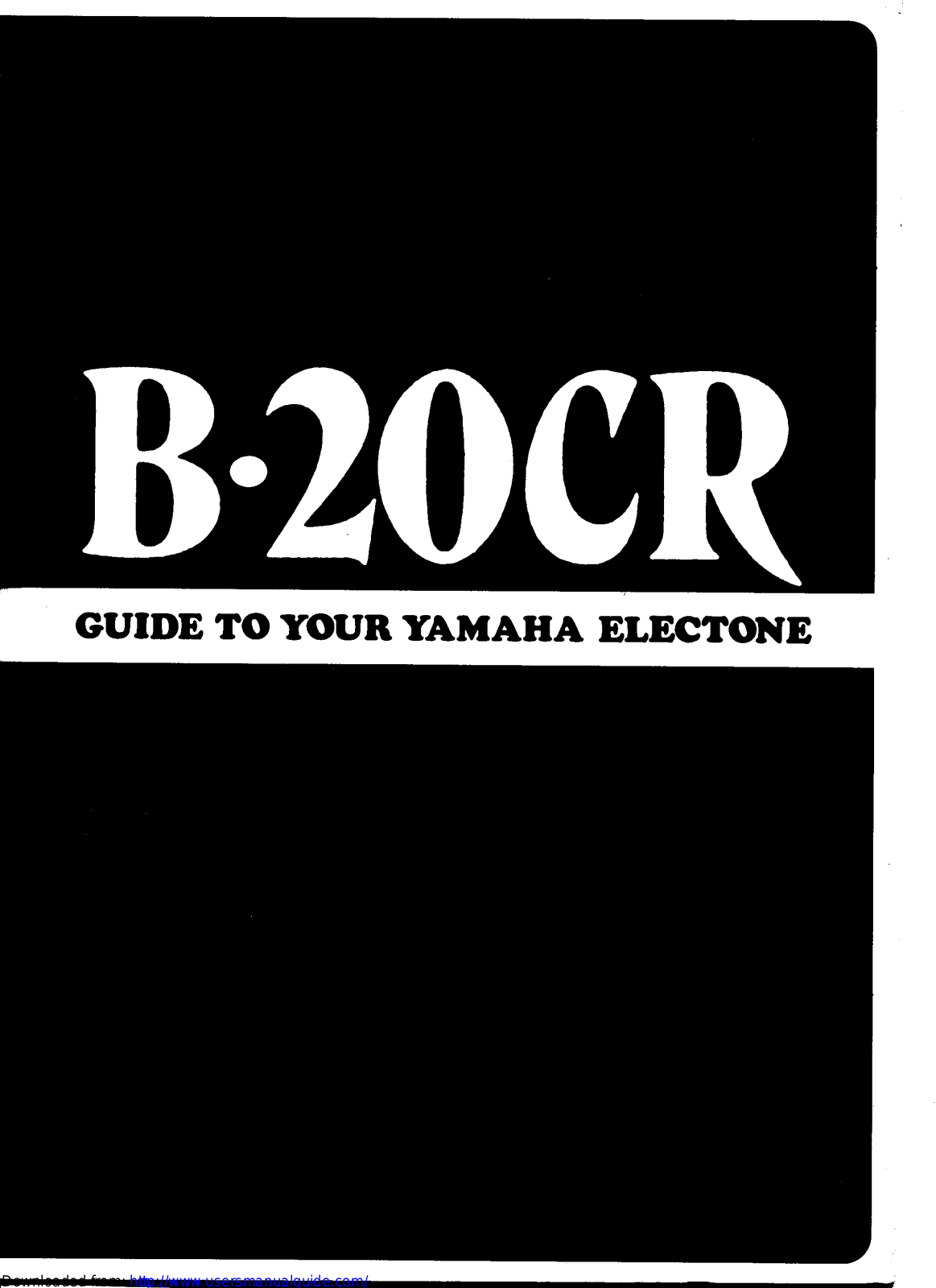 Yamaha Audio B-20CR User Manual