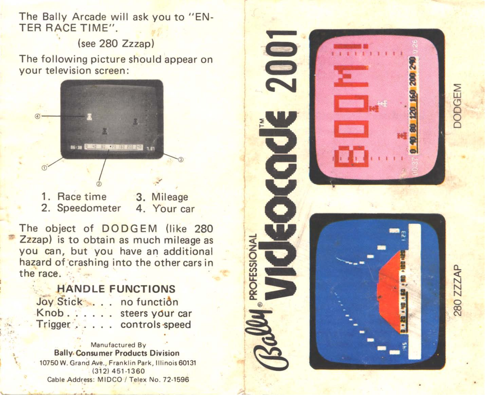 Bally 280 Zzzap   Dodgem User guide