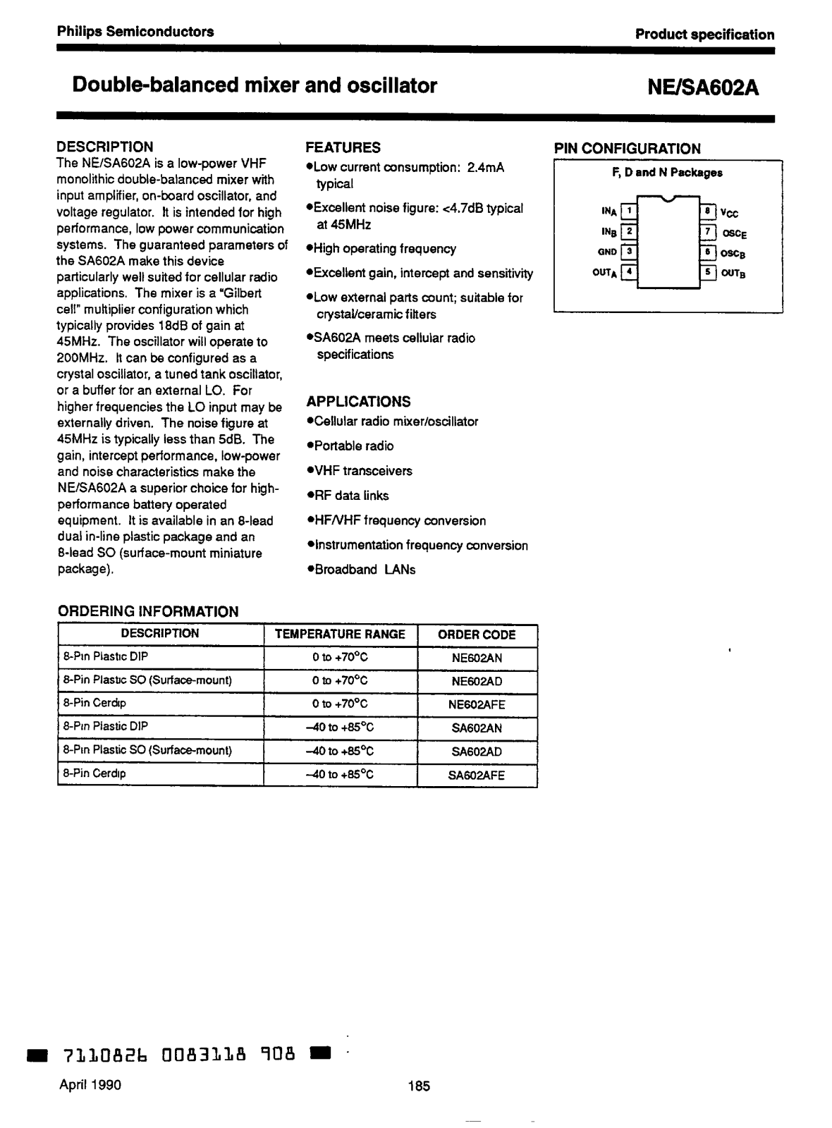 Datasheets NE602A Datasheet - ManualMachine.com