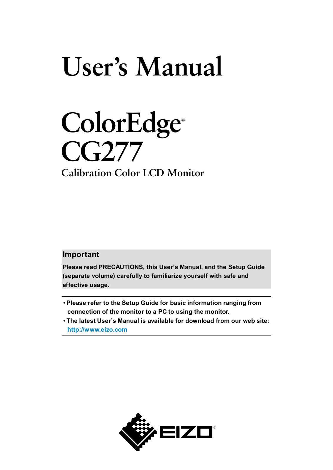 Eizo CG277-BK User manual