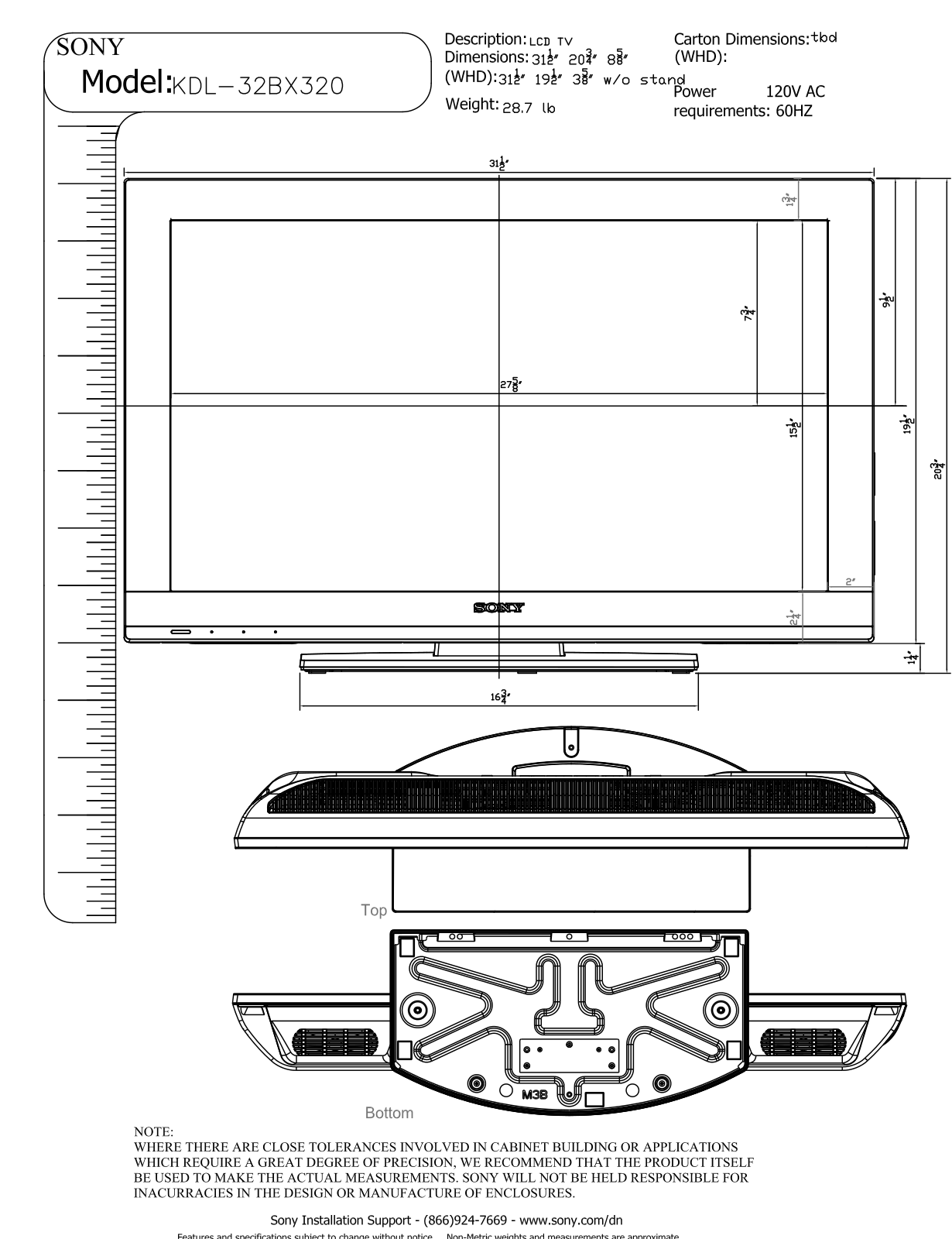 Sony BRAVIA KDL-32BX320 User Manual