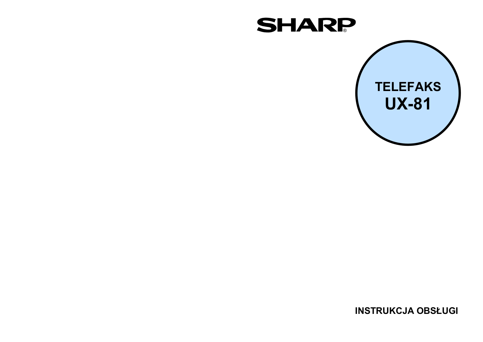 SHARP UX-81 User Manual