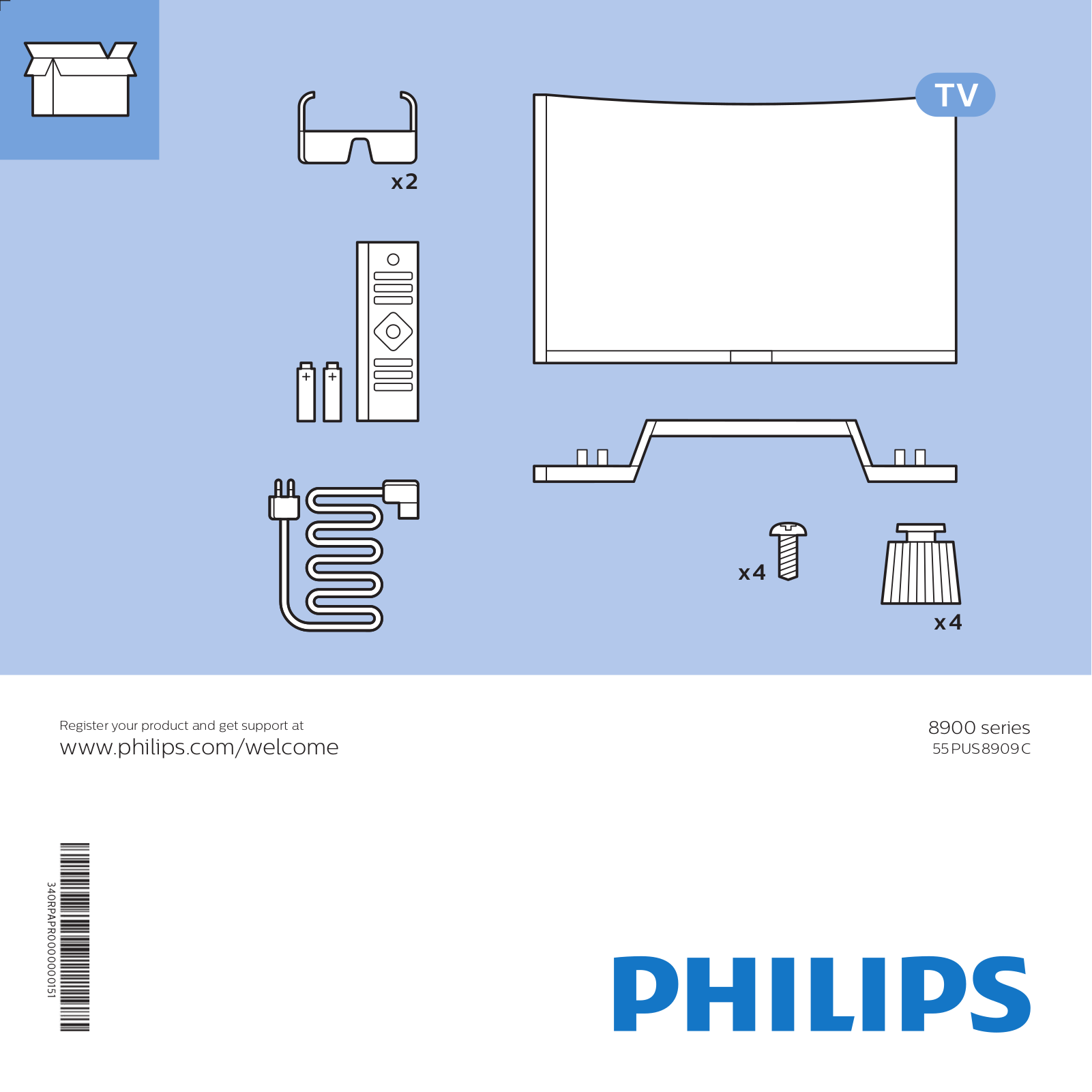 Philips 55PUS8909C/12 QUICK STARTING GUIDE