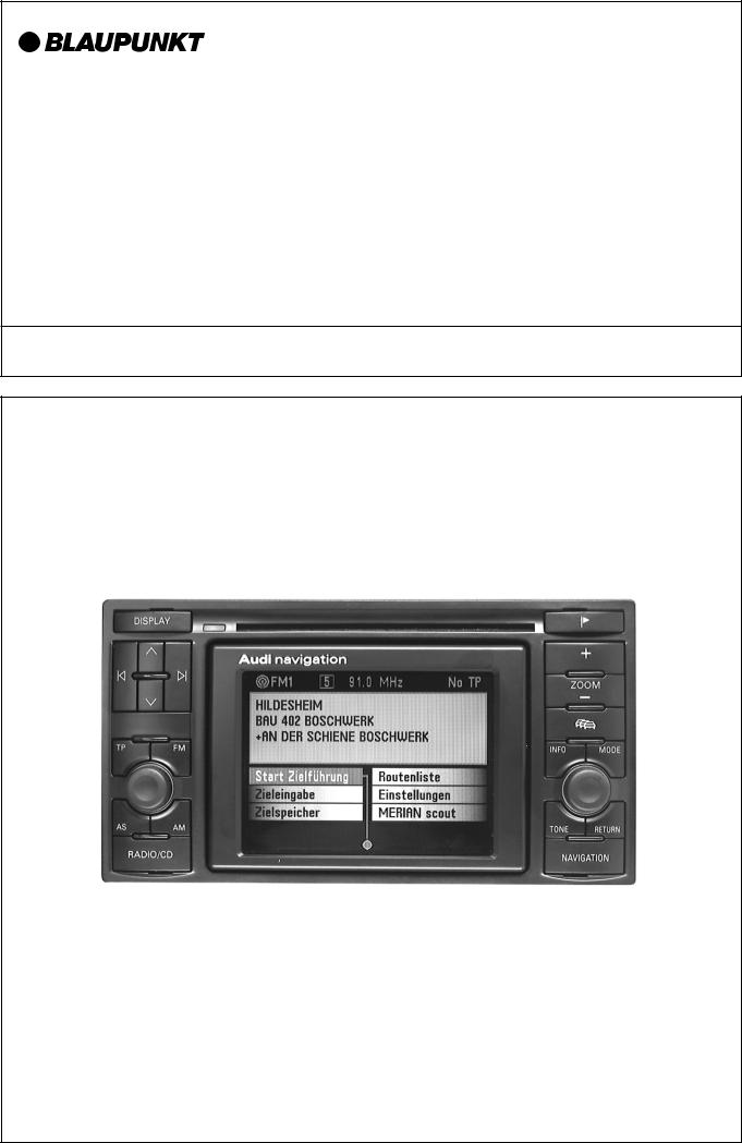 blaupunkt audi navigation User Manual