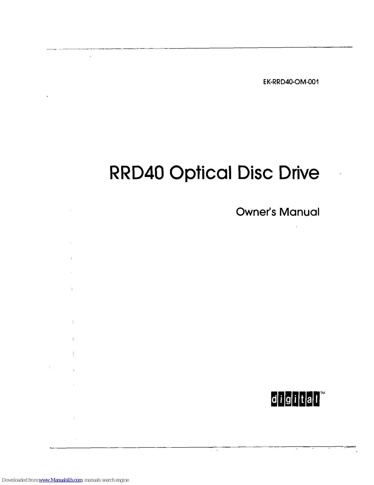 DEC RRD40 Owner's Manual