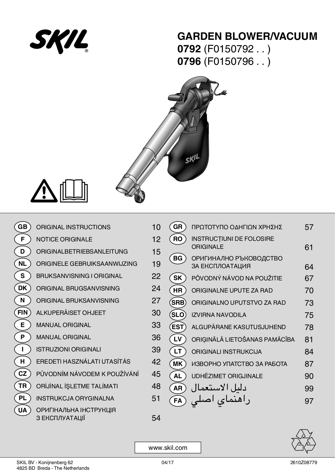 SKIL 0792, 0796 User guide