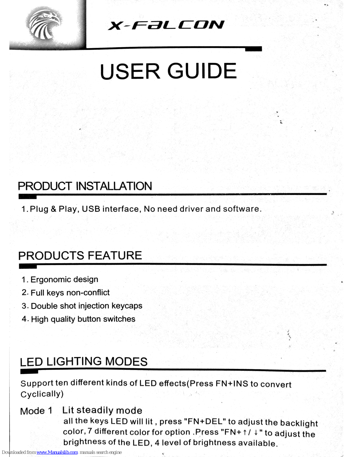 X-Falcon Z-88 User Manual