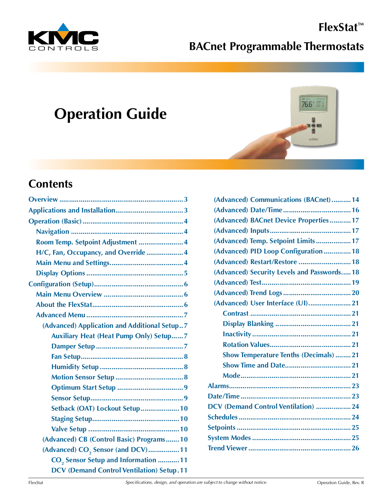 KMC Controls FlexStat Operation Guide