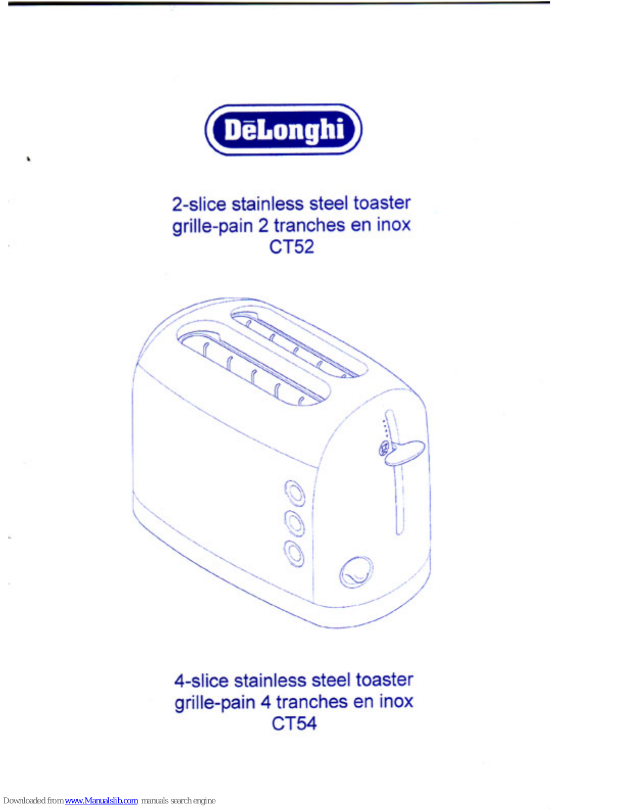 DeLonghi CT52, CT54 User Manual