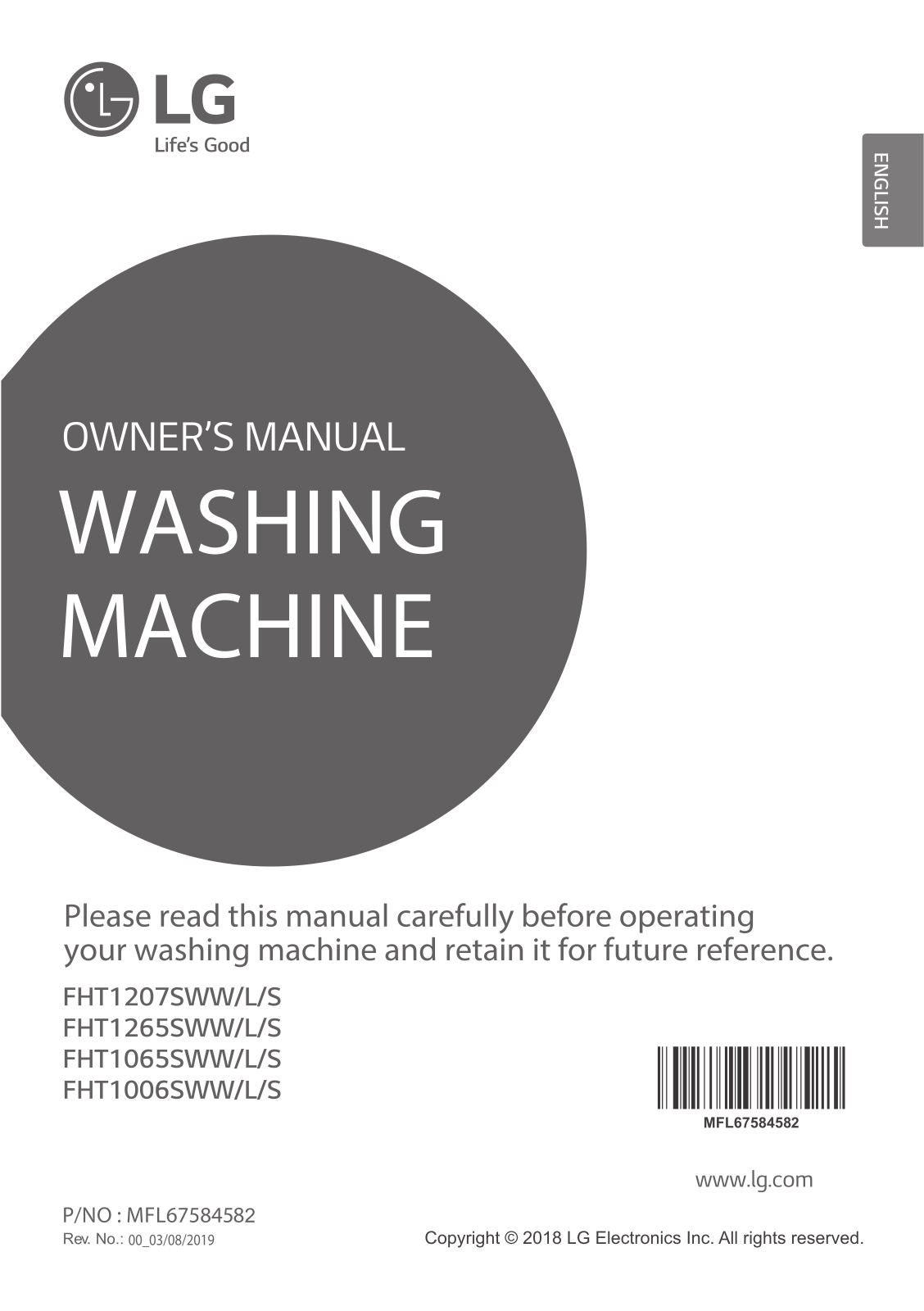 LG FHT1207SWL Owner’s Manual