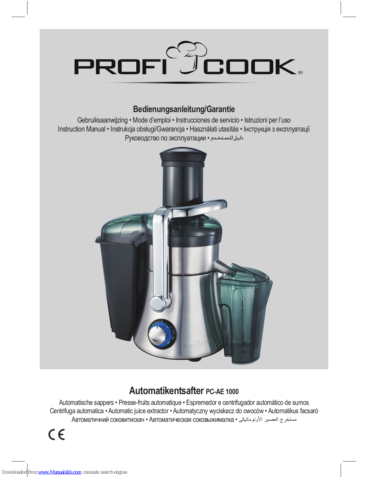 Profi Cook PC-AE 1000 Instruction Manual