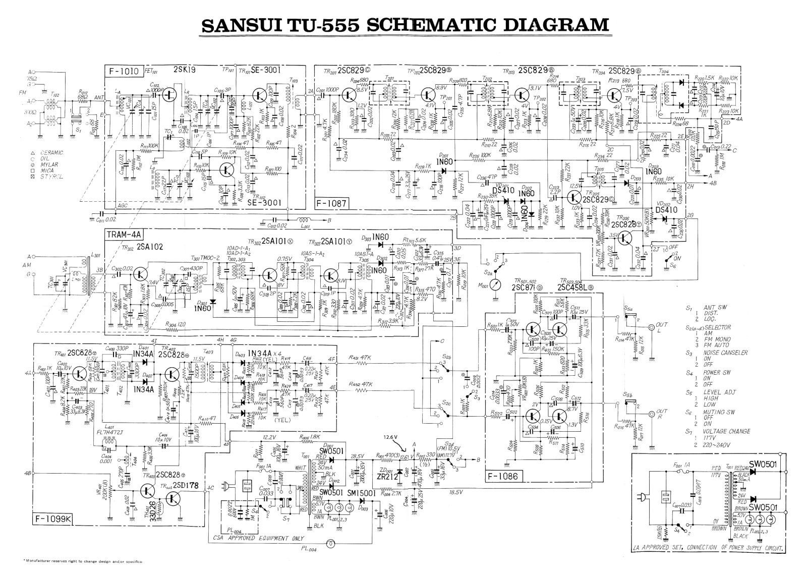 Sansui TU-555 Schematic