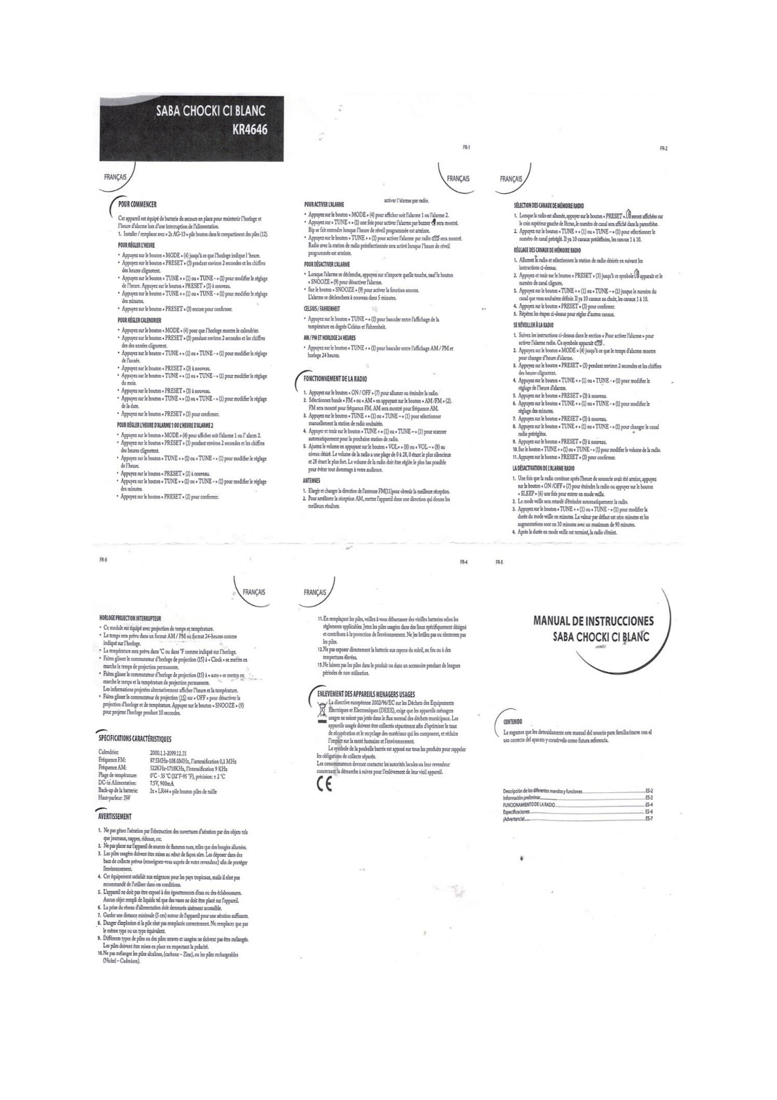 SABA CHOK CI User Manual