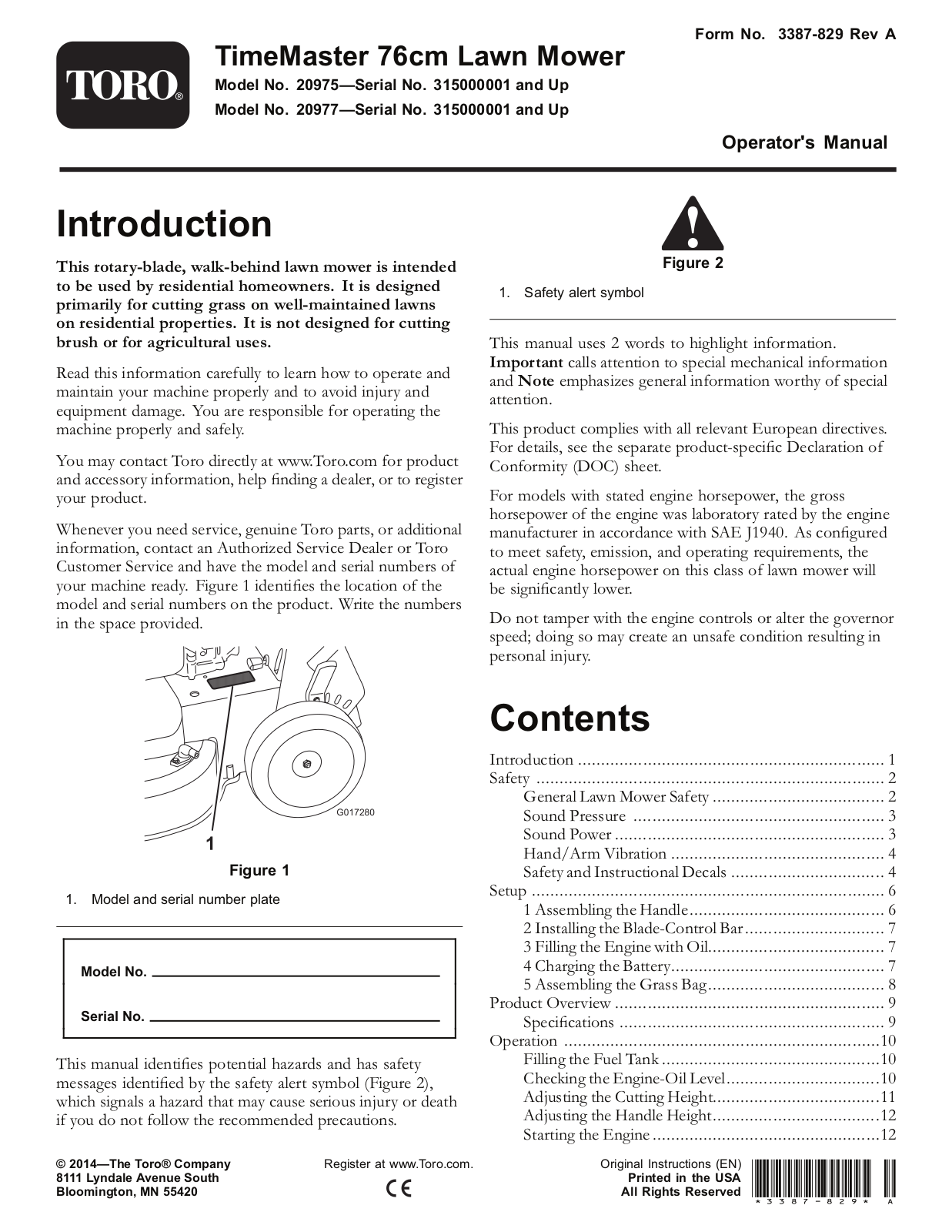 Toro 20975, 20977 Operator's Manual