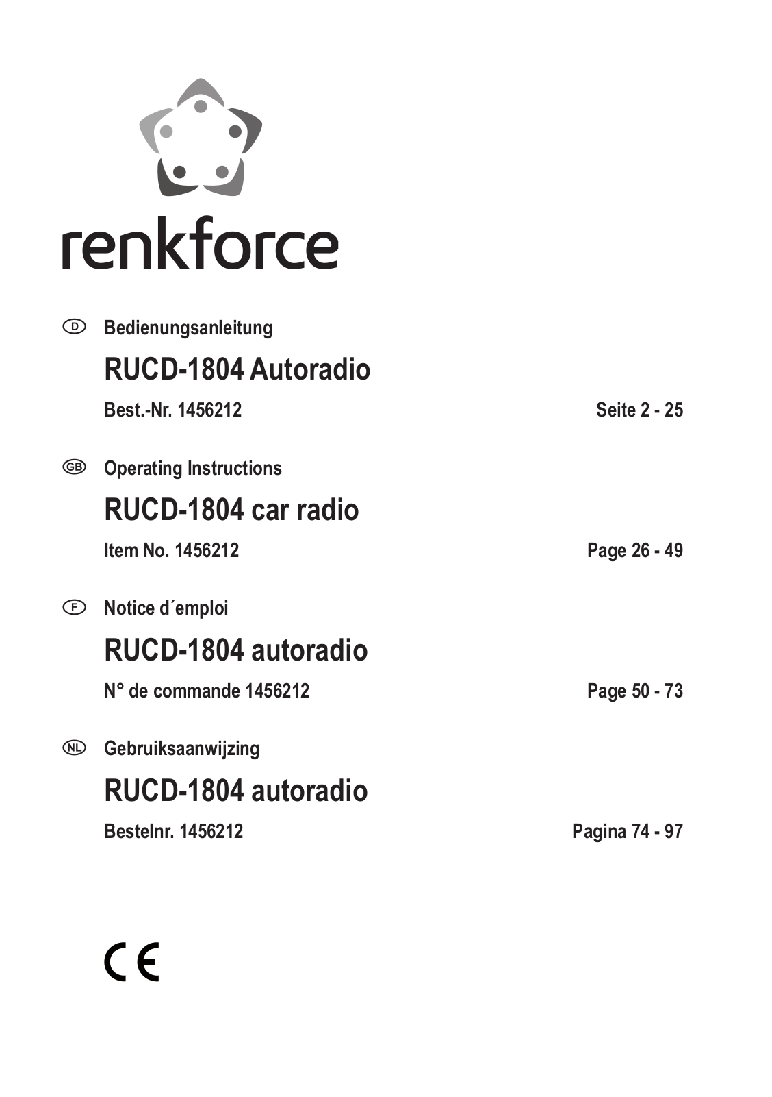 Renkforce 1456212 Operating Instructions