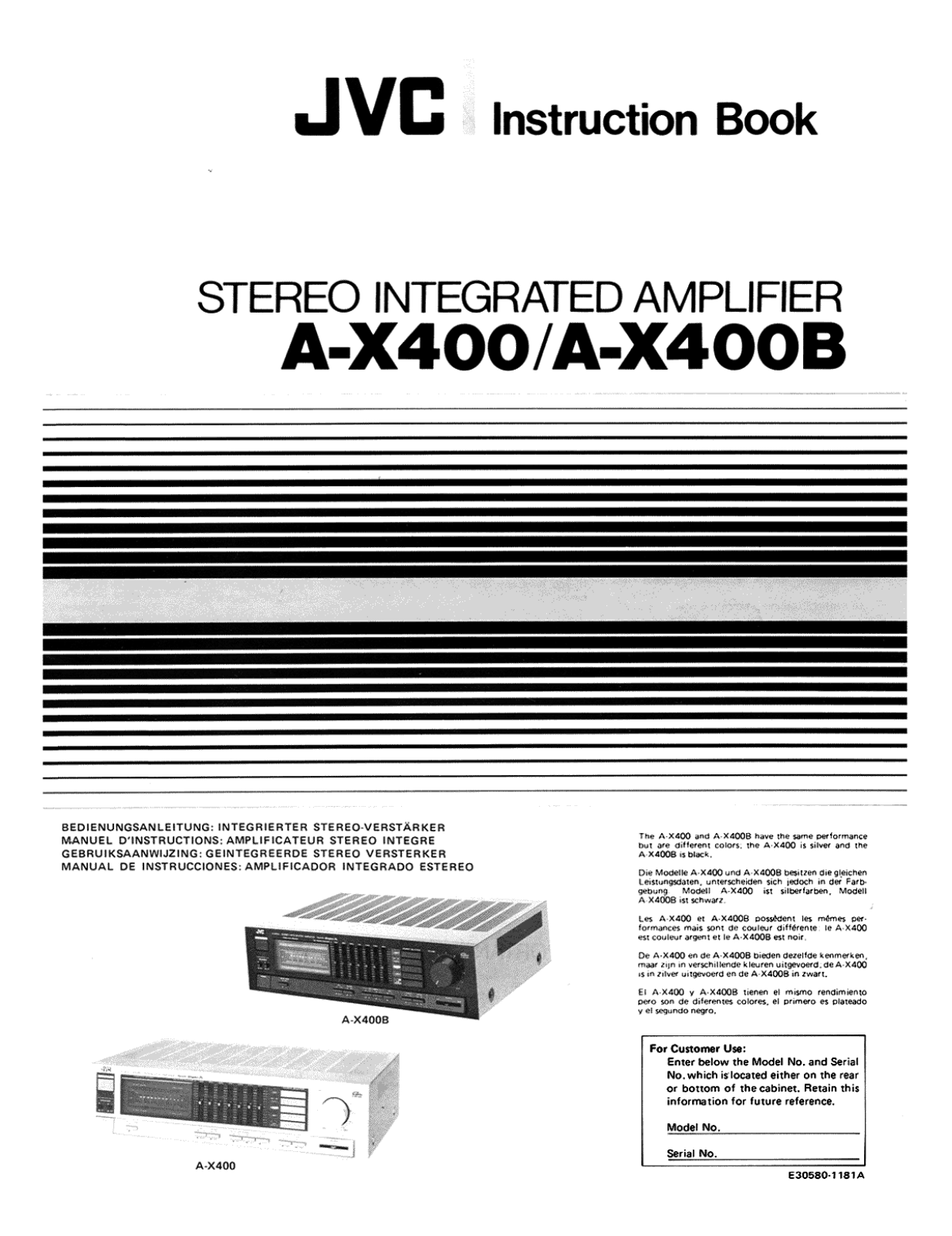 JVC AX-400 Owners manual