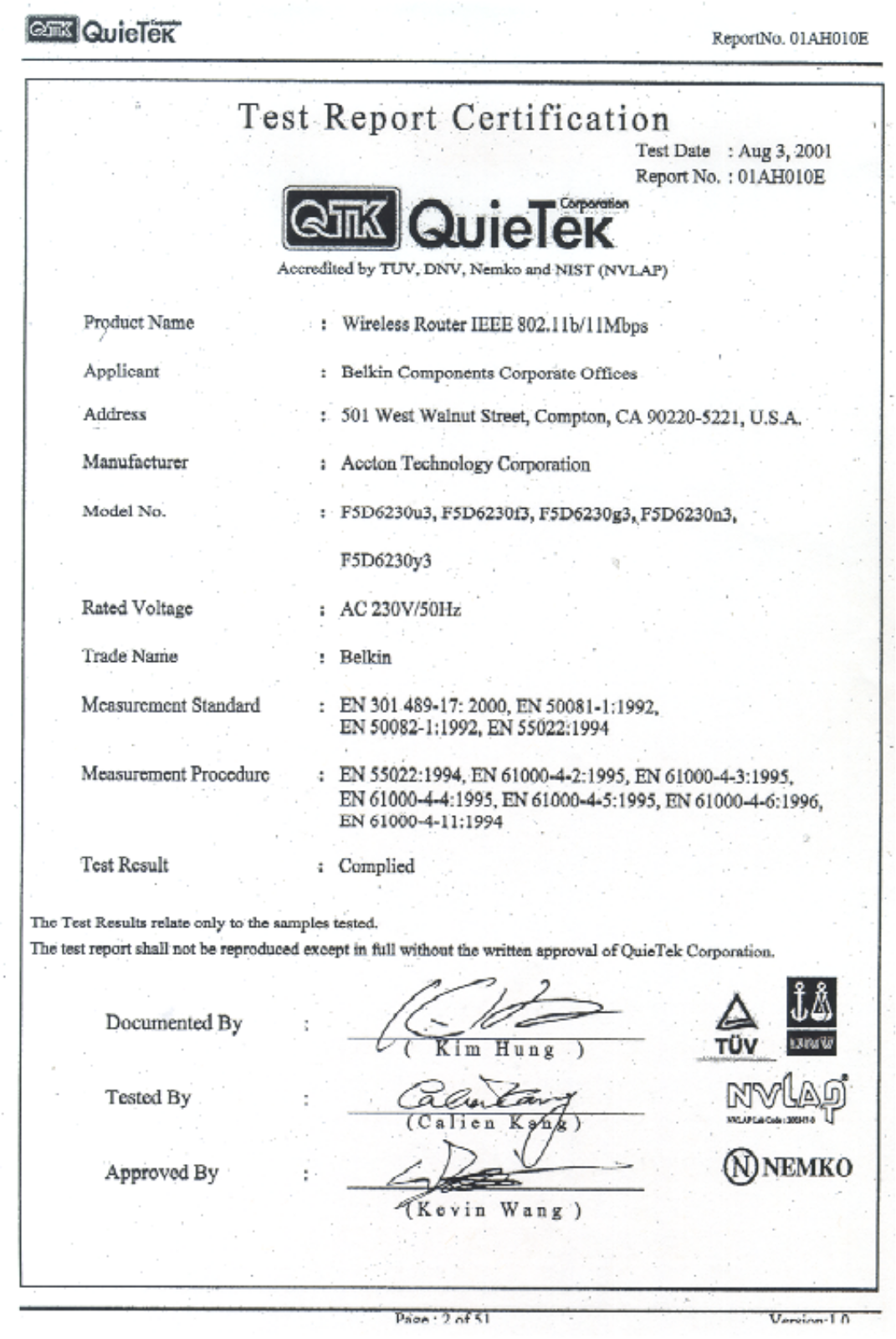 Belkin F5D6230-3CE1 User Manual