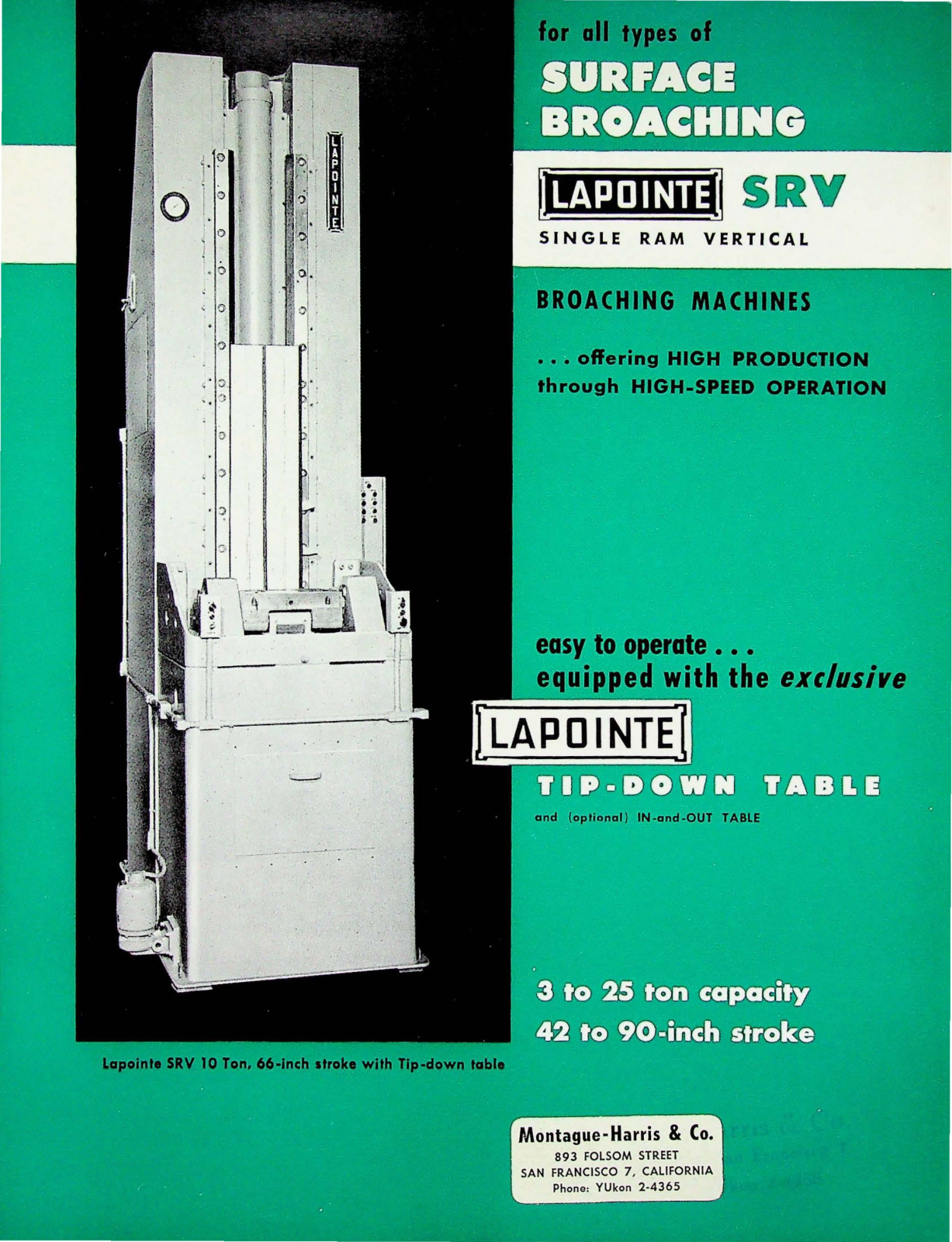 LaPointe Machine Tool SVR Single Ram Vertical Broaching Machine Other - ManualMachine.com