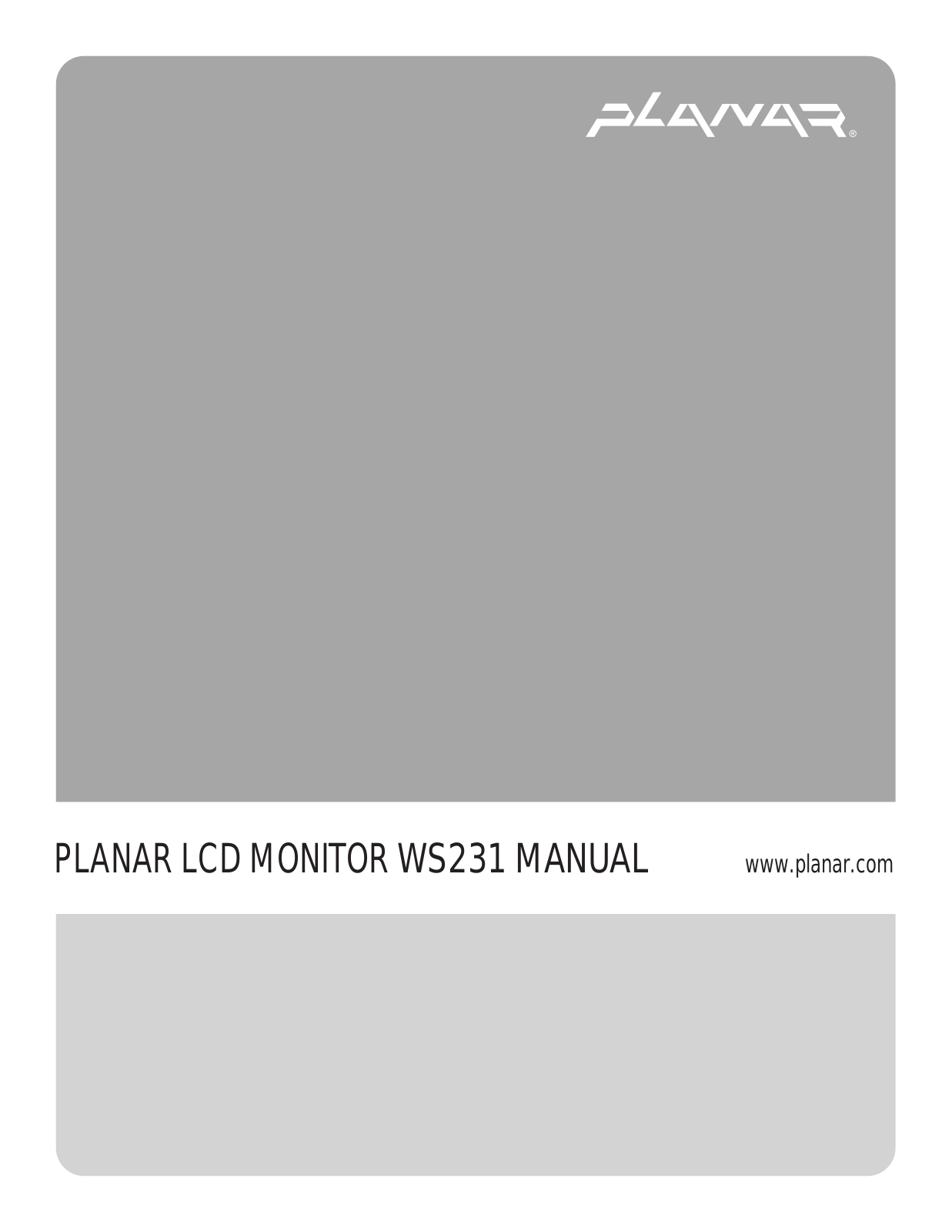 Planar WS231 User guide