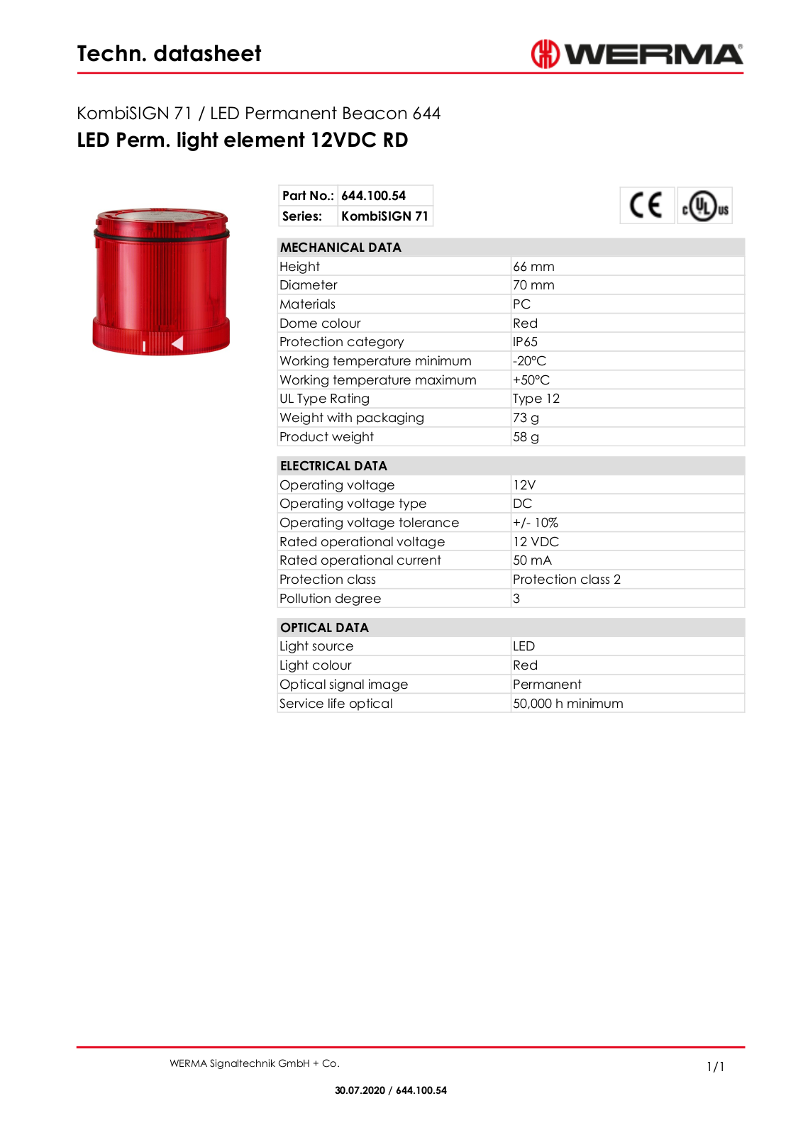 Werma 64410054 Data Sheet