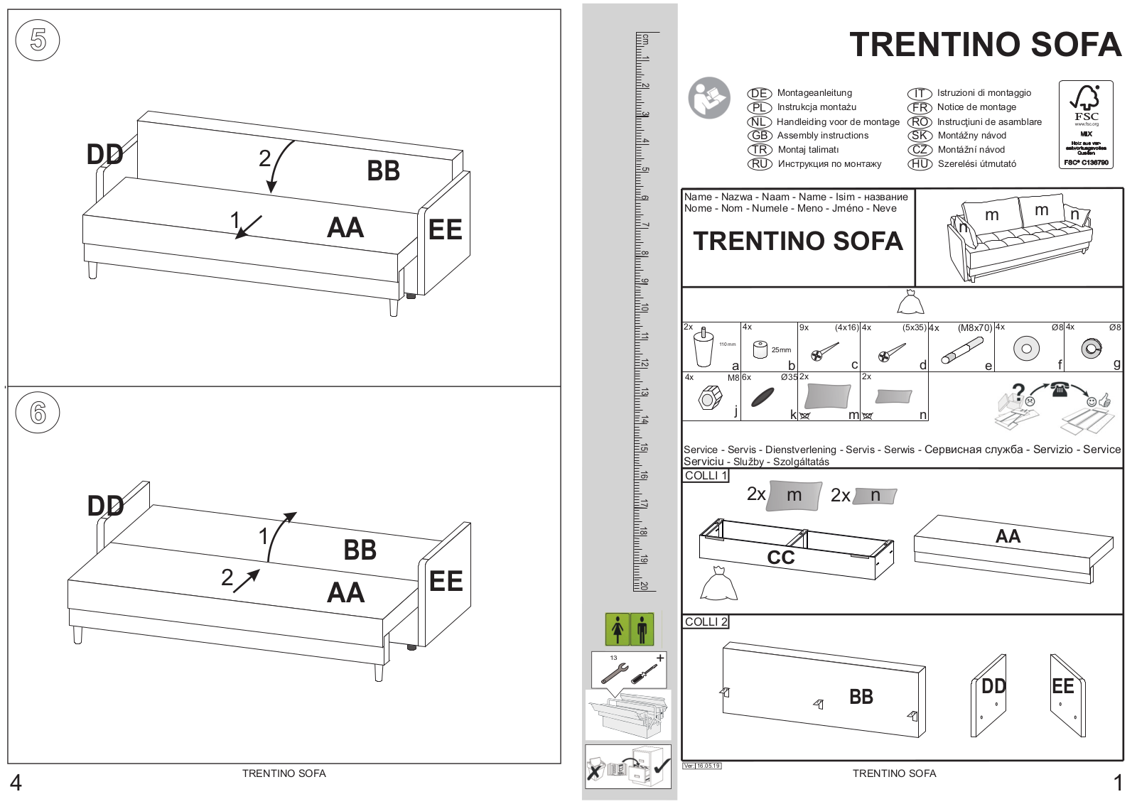 Home affaire Trentino Assembly instructions