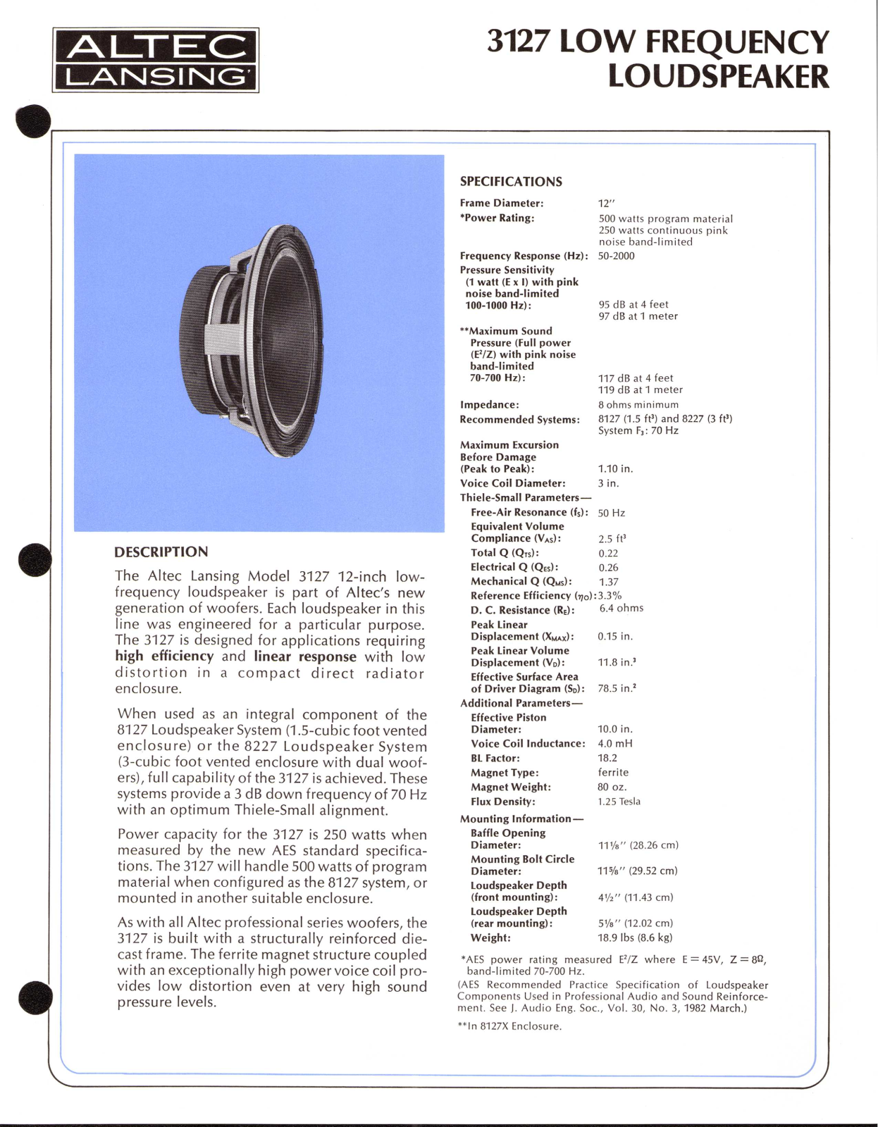 Altec lansing 3127 User Manual