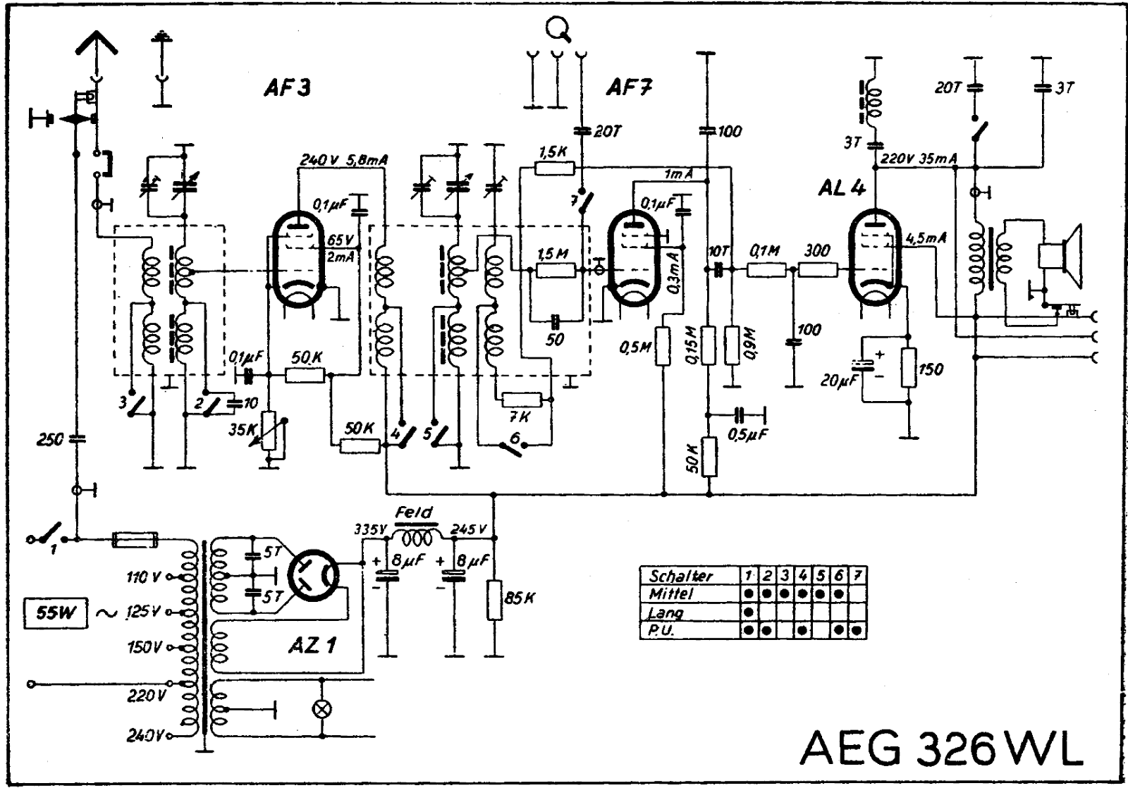 AEG 326w schematic