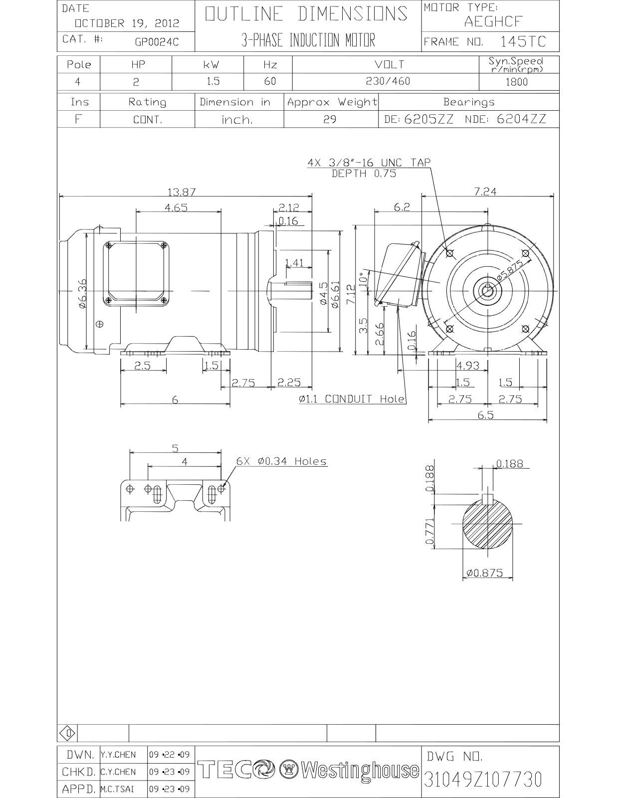 Teco GP0024C Reference Drawing