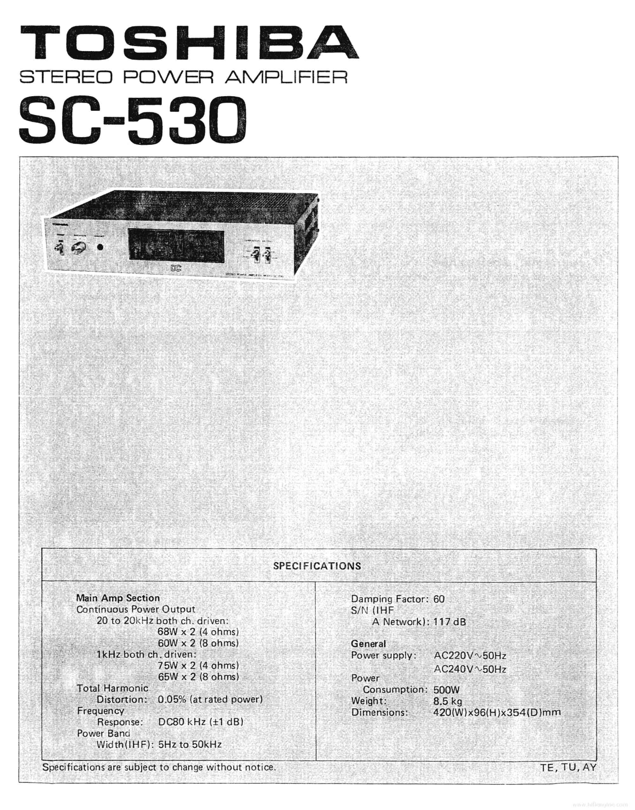 Toshiba SC-530 Service Manual