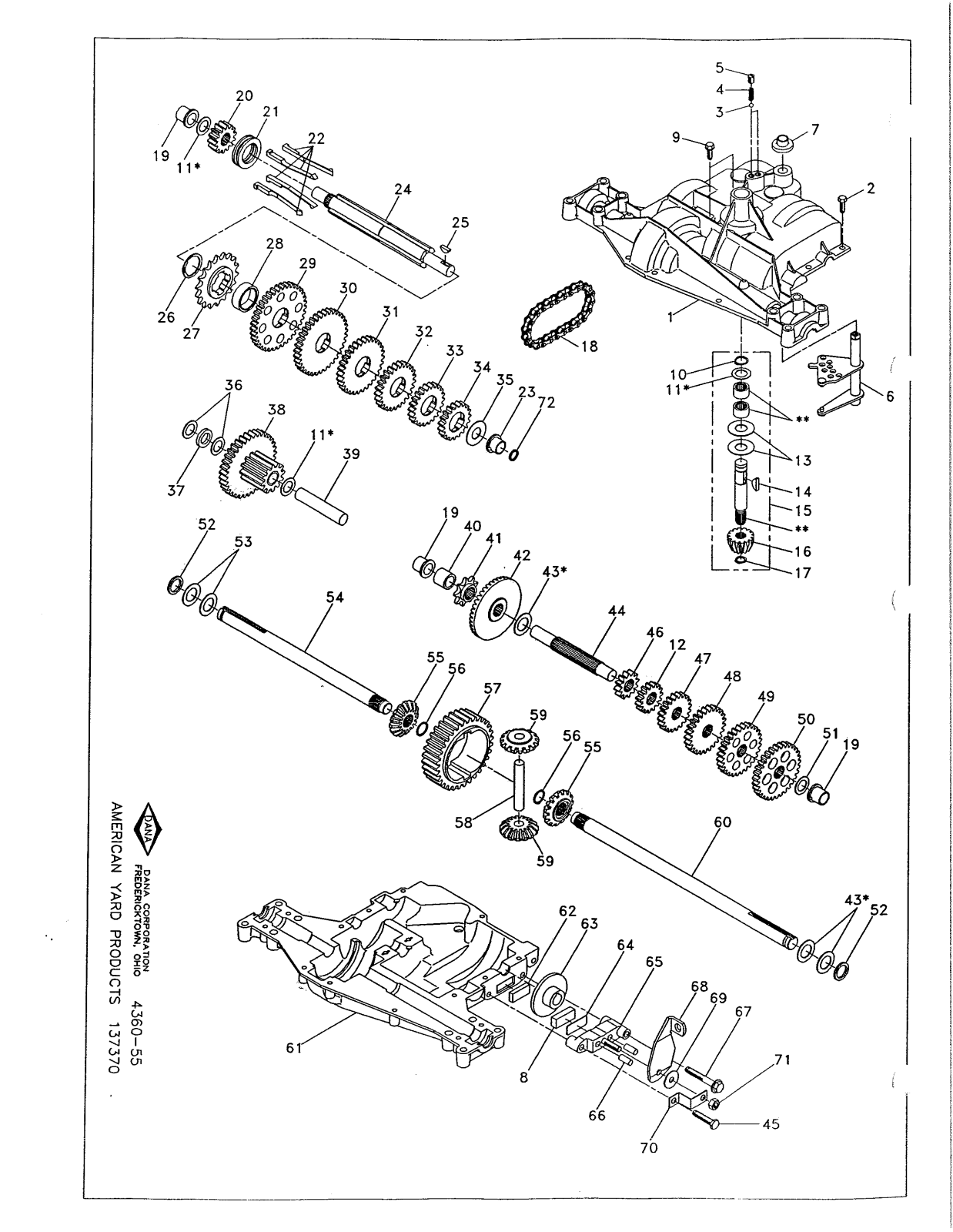 Dana 4360-55 Parts List