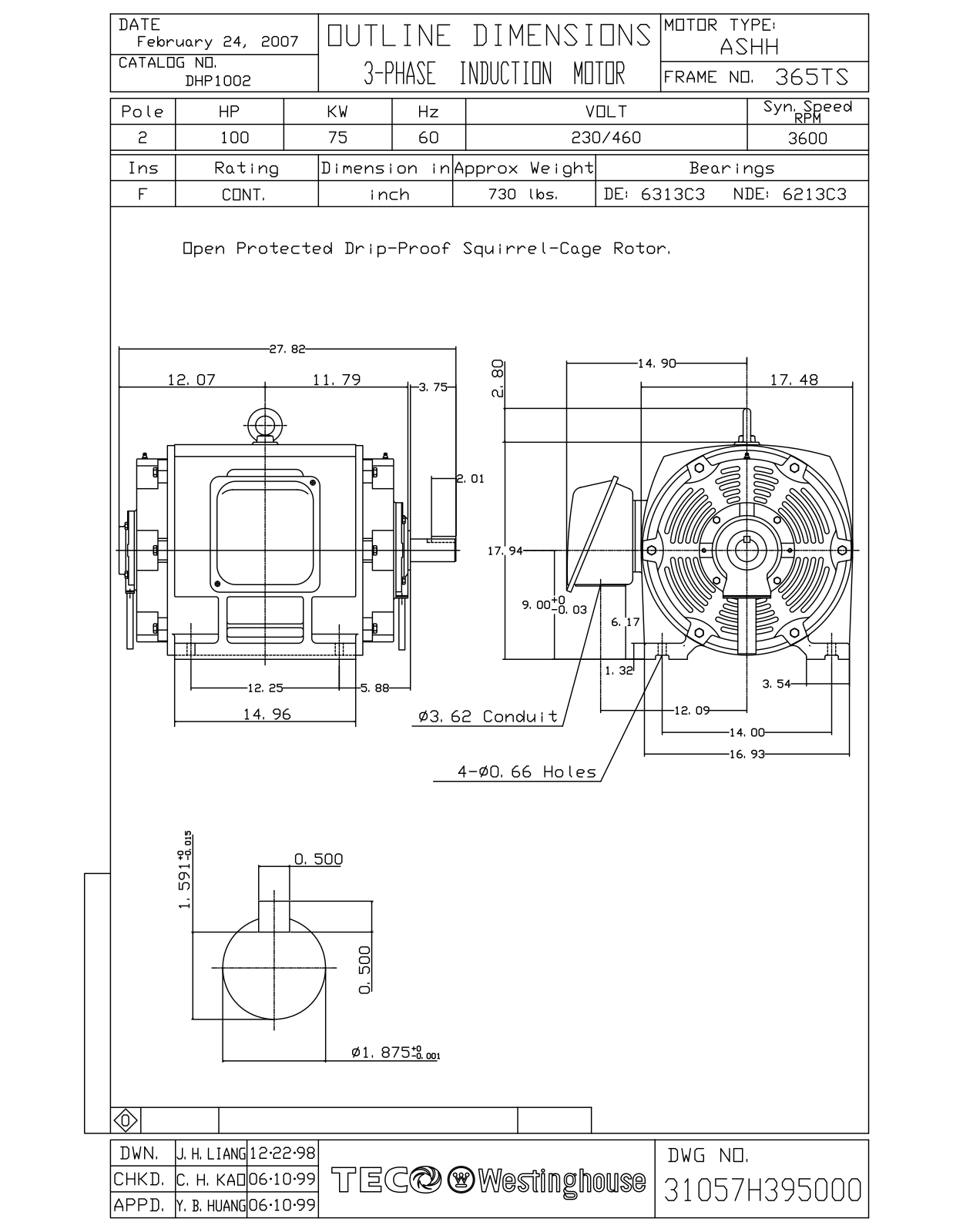 Teco DHP1002 Reference Drawing