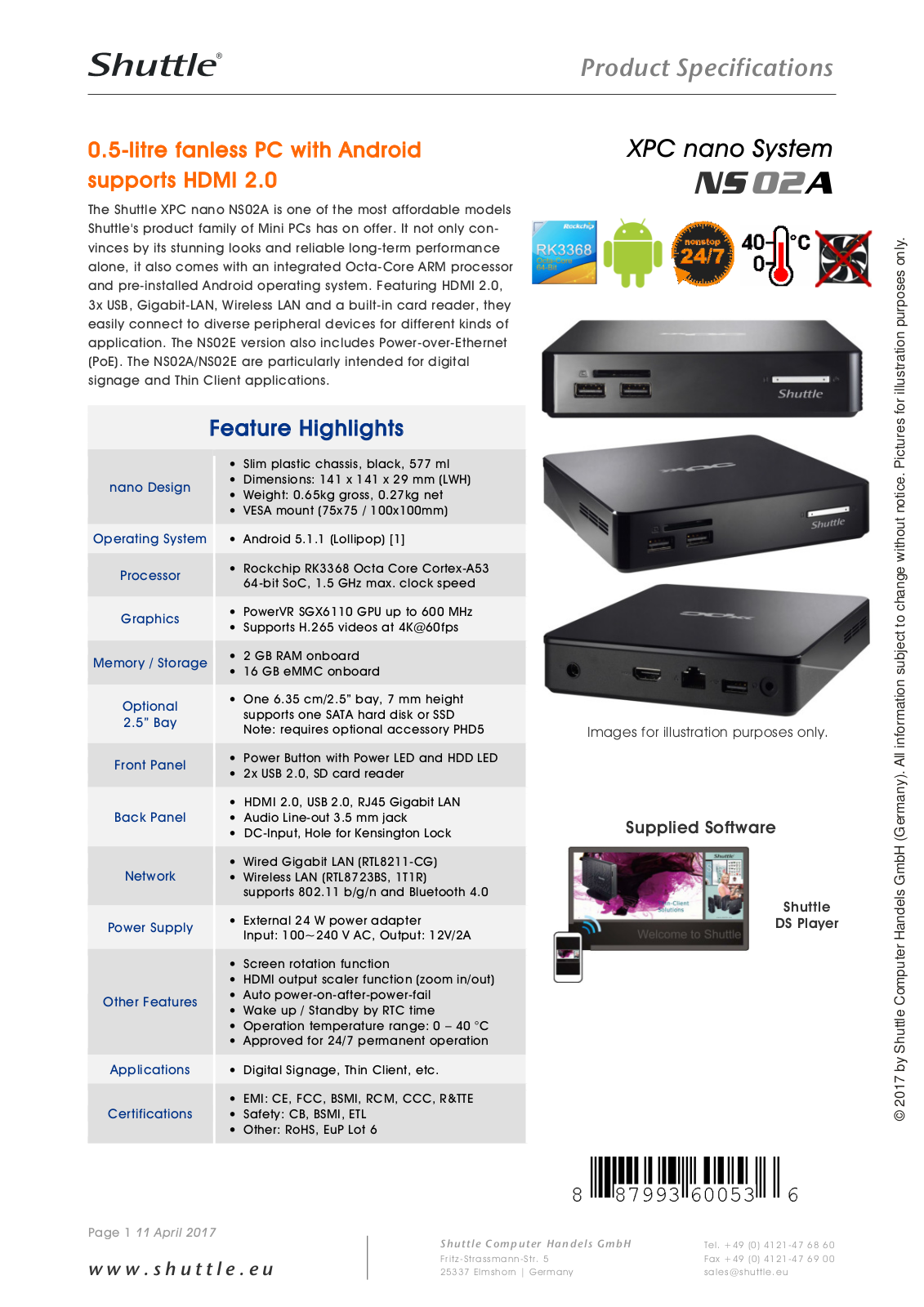 Shuttle NS02A User Manual