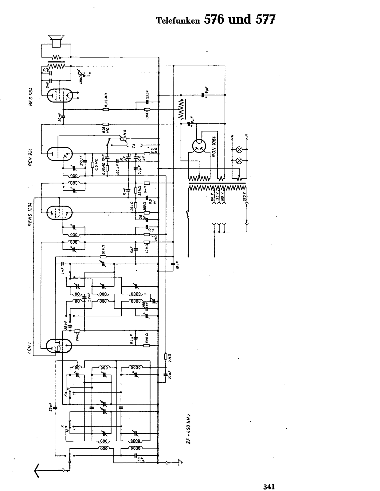 Telefunken 576, 577 Cirquit Diagram