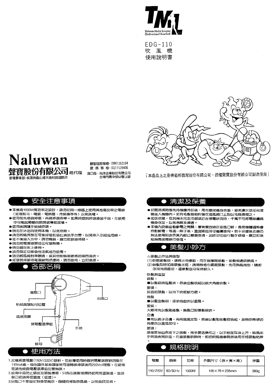 SAMPO EDG-110 User Manual