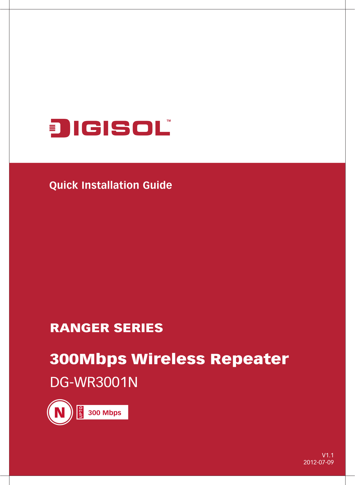 DIGISOL DG-WR3001N Quick Install Guide