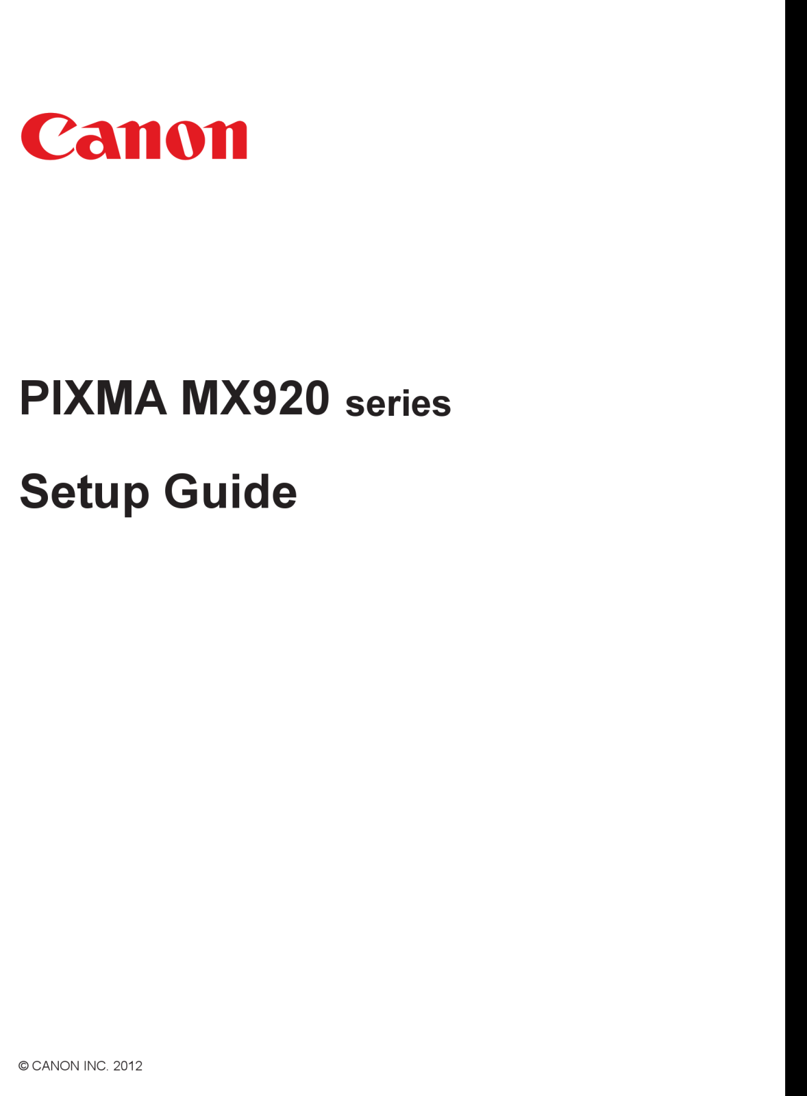 Canon MX922 Setup Manual