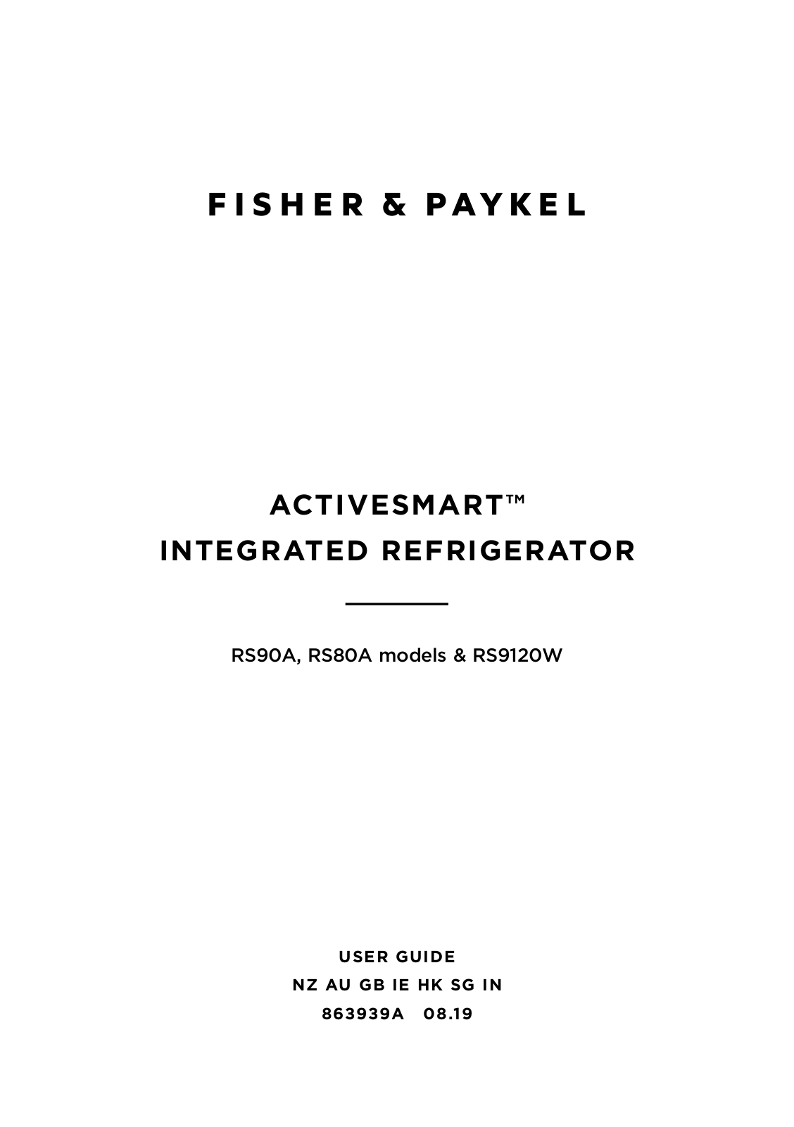 Fisher & Paykel RD9120WL User Manual