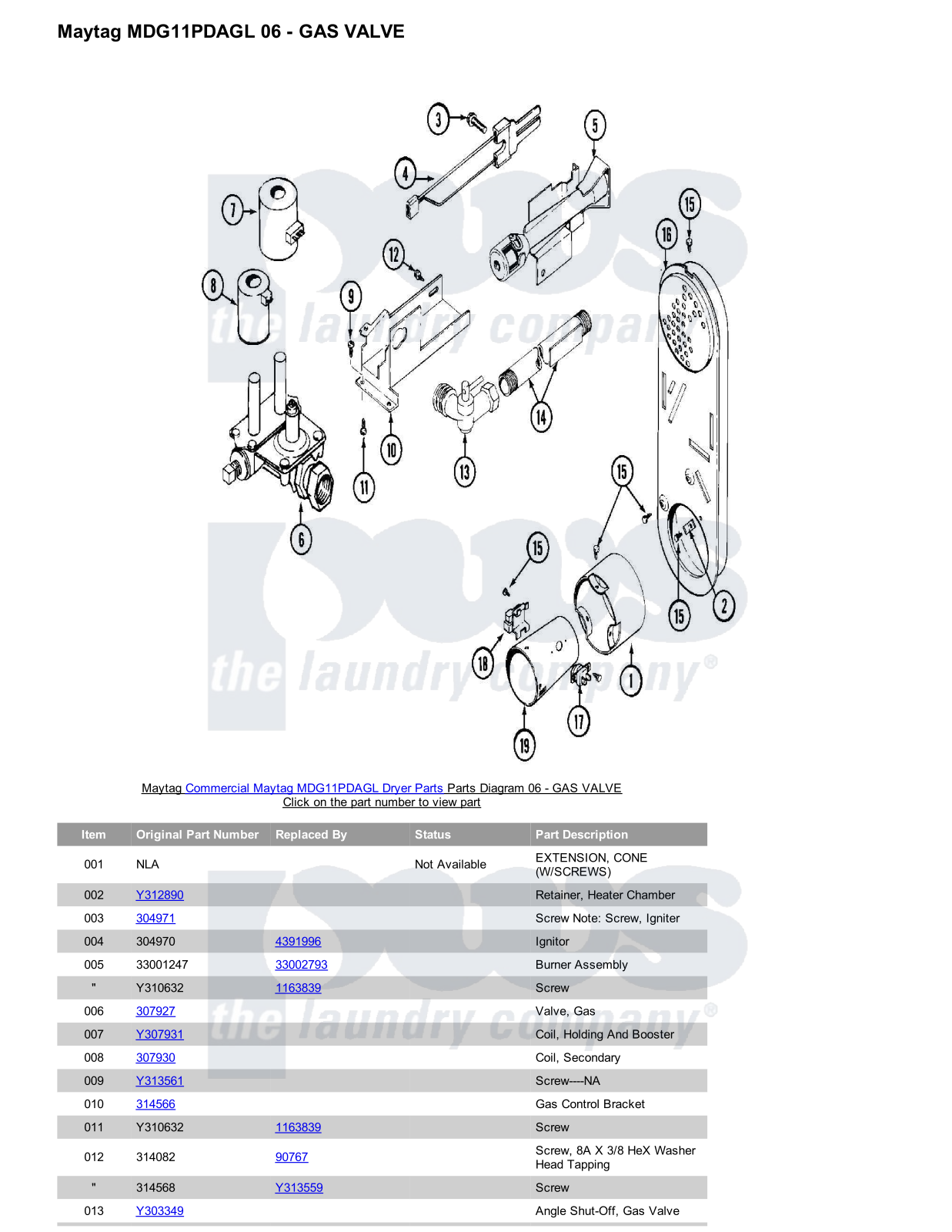 Maytag MDG11PDAGL Parts Diagram