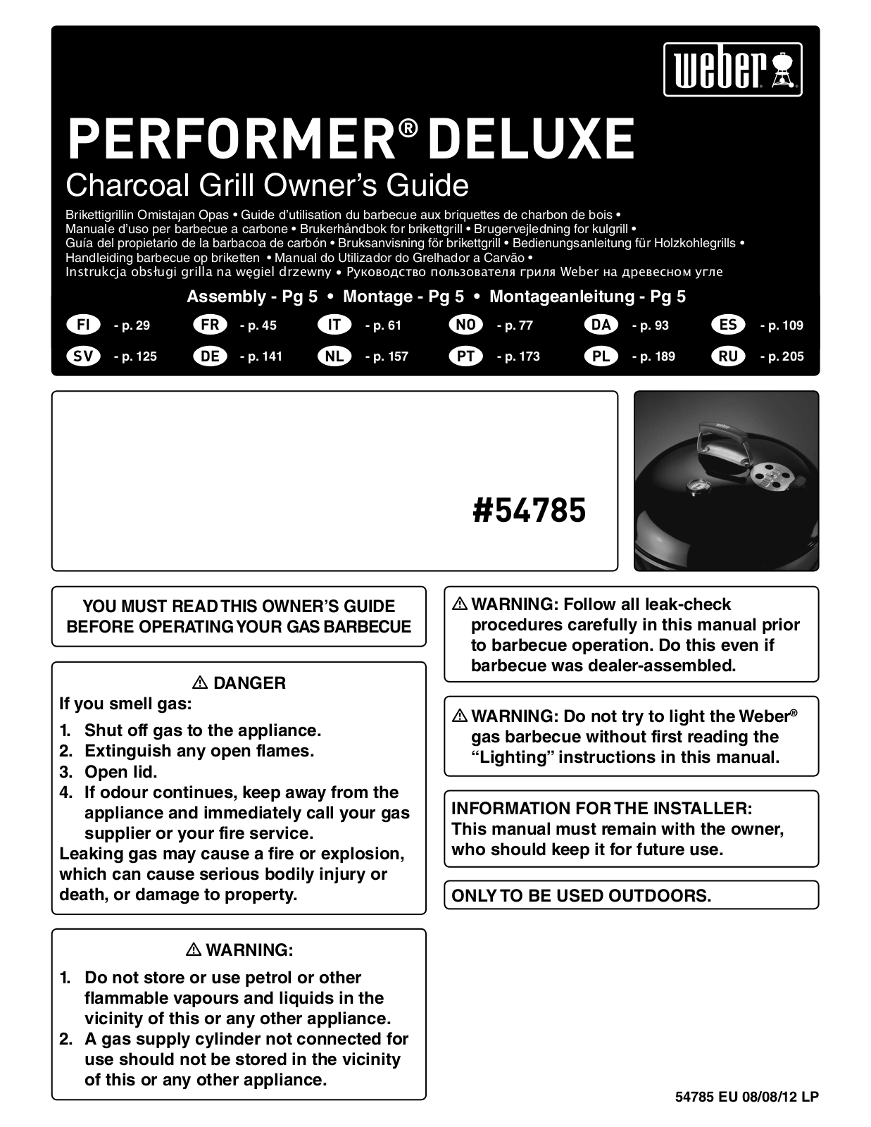 Weber Performer Deluxe User Manual