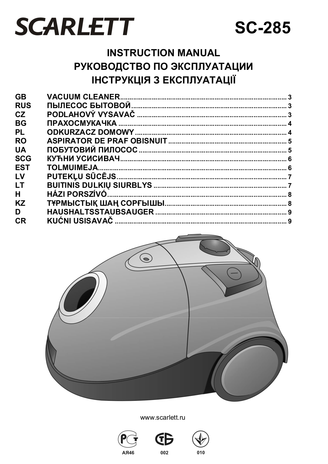 Scarlett SC 285 User Manual