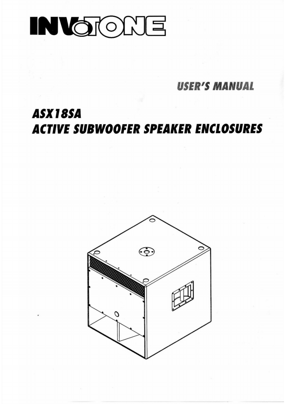 Invotone ASX18SA User Manual