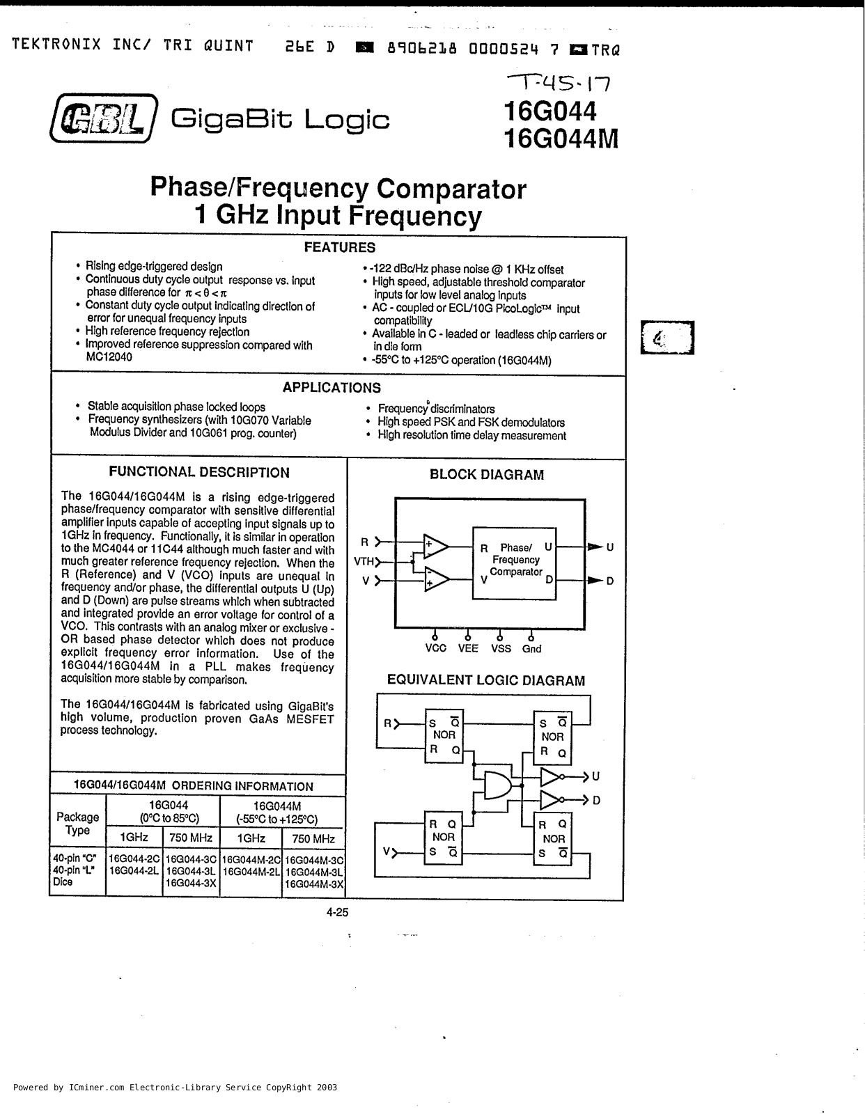 GBL 16G044M, 16G044 User Manual