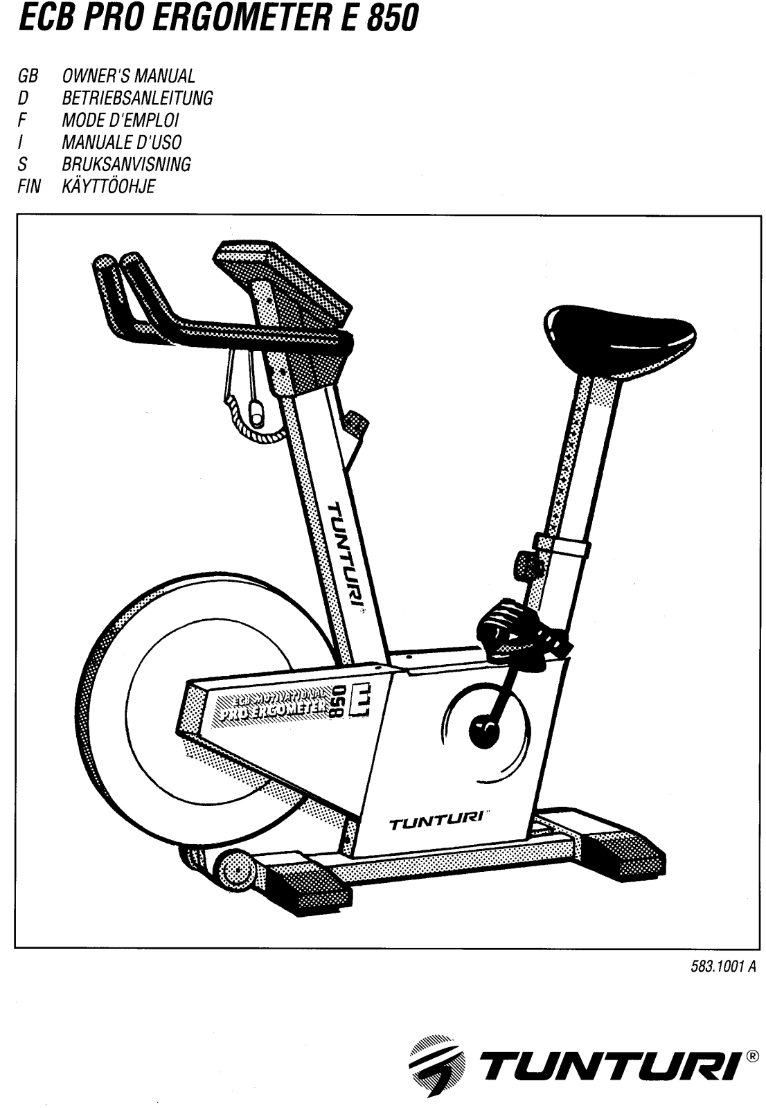 Tunturi E850 User Manual