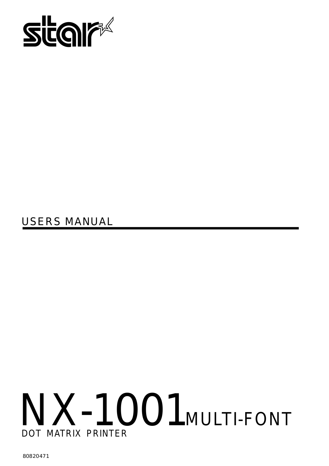 Star Micronics NX-1001 User Manual - ManualMachine.com