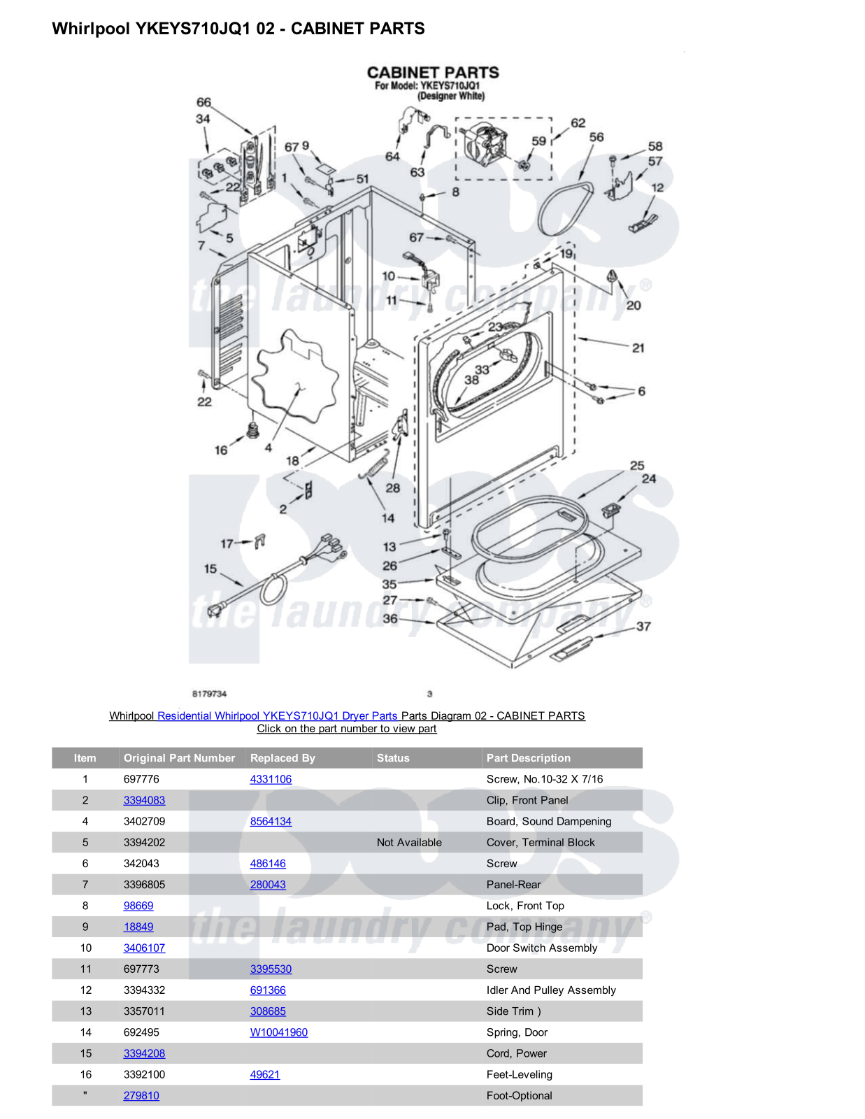 Whirlpool YKEYS710JQ1 Parts Diagram