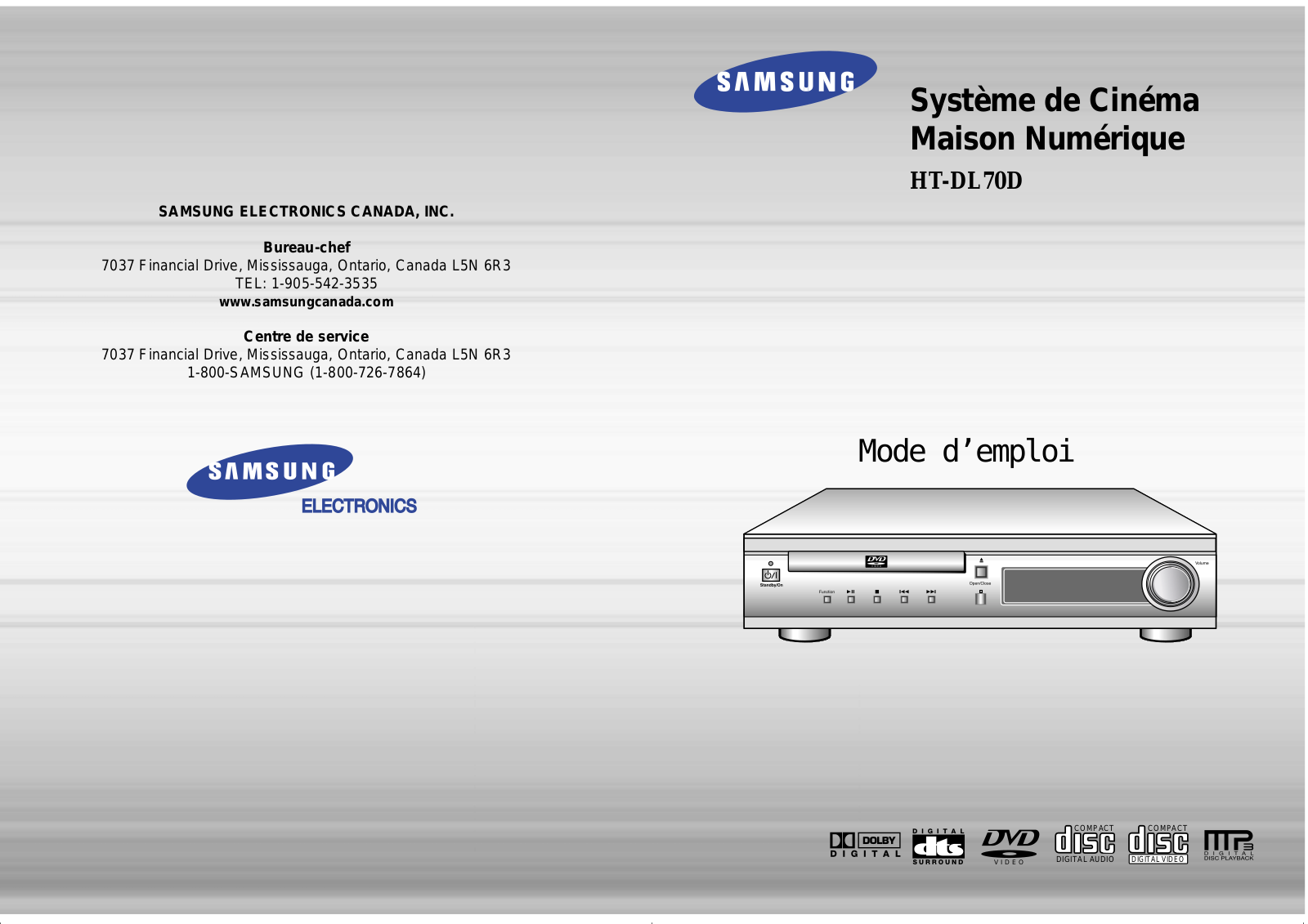 SAMSUNG HTDL70DTH-XAC User Manual